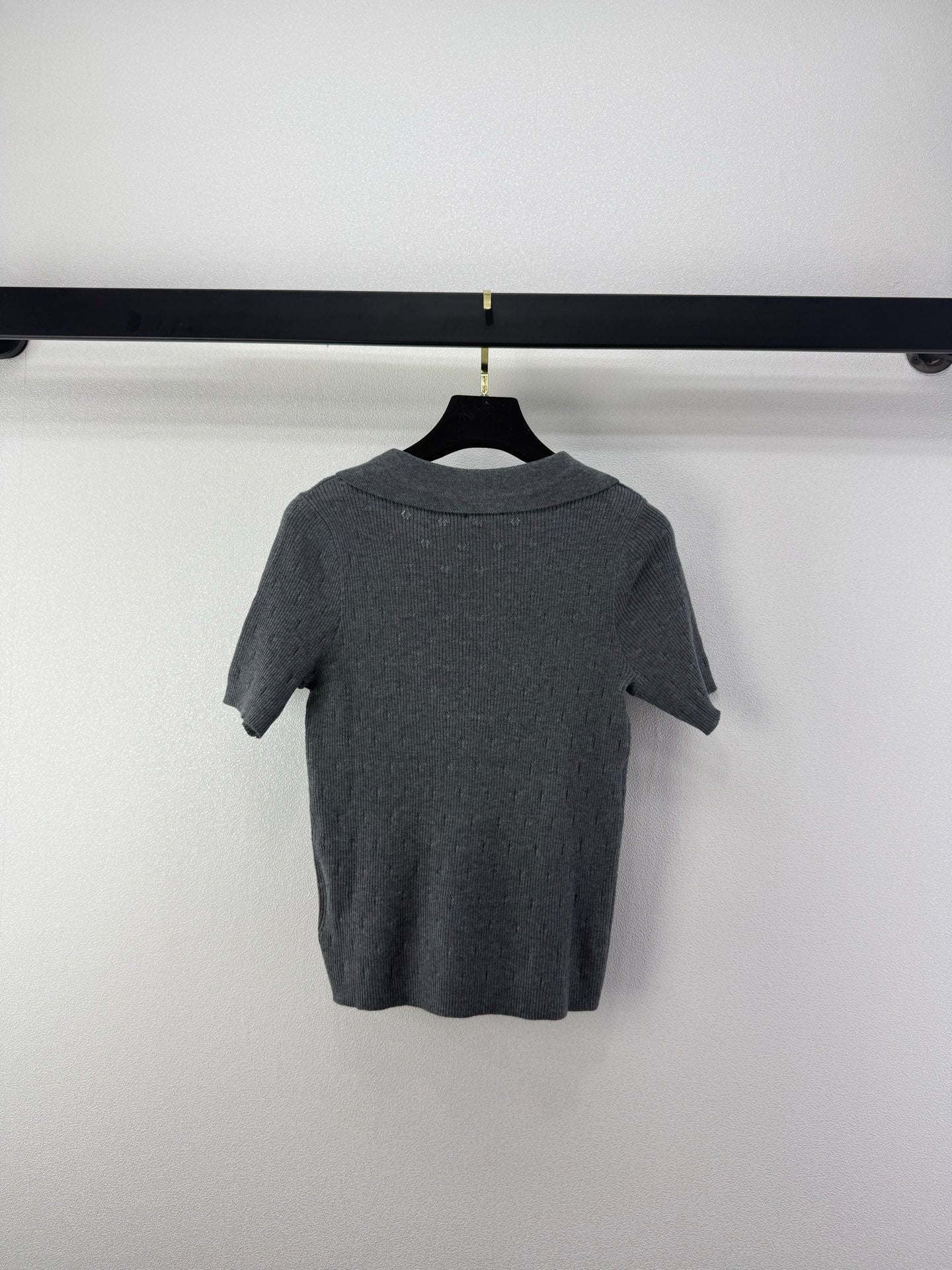 Chanel 2026 V-neck Knit Polo Shirt Wool 395576