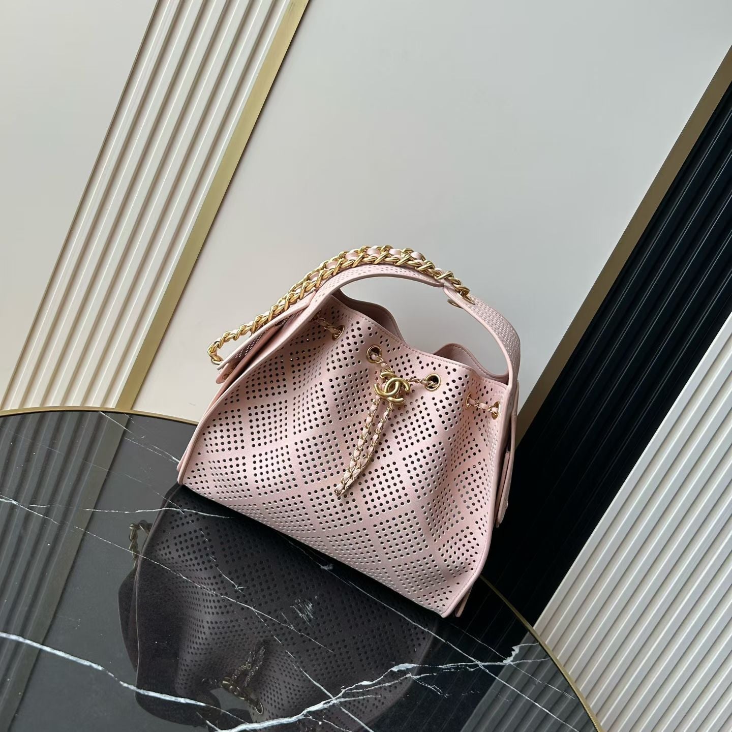 Chane 2026 Hobo Bag Perforated Calfskin 292067