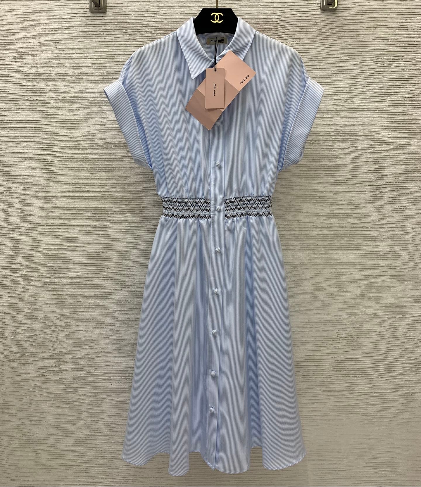MiuMiu 2026 Striped Dress Cotton 402676