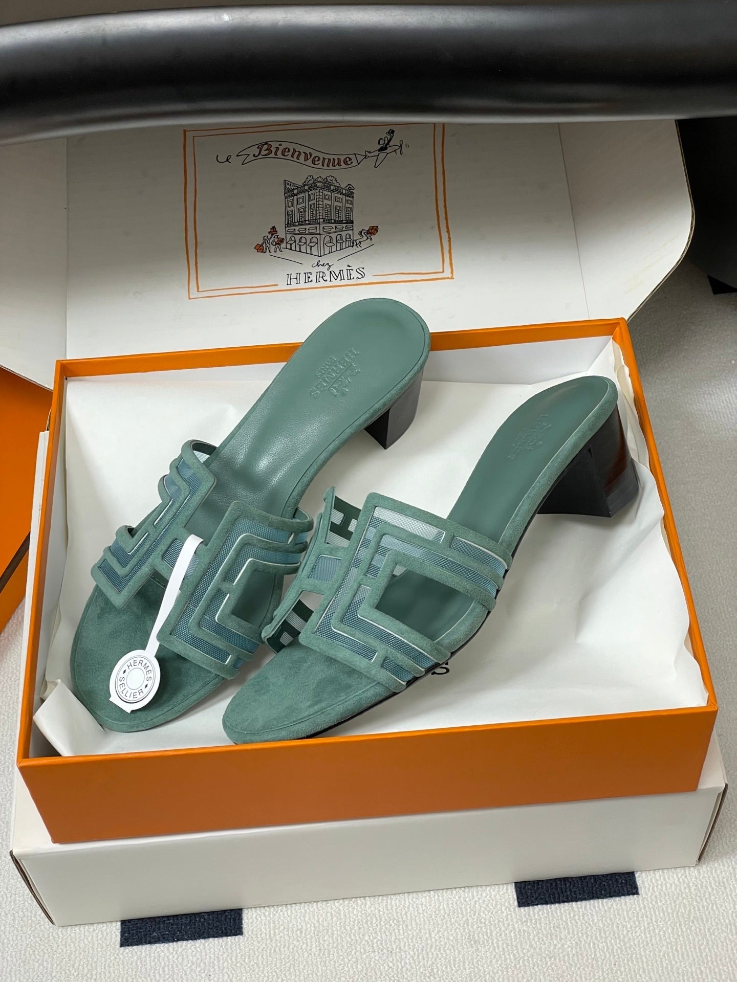 Hermes 2026 Oran Sandal Suede Mesh 898415