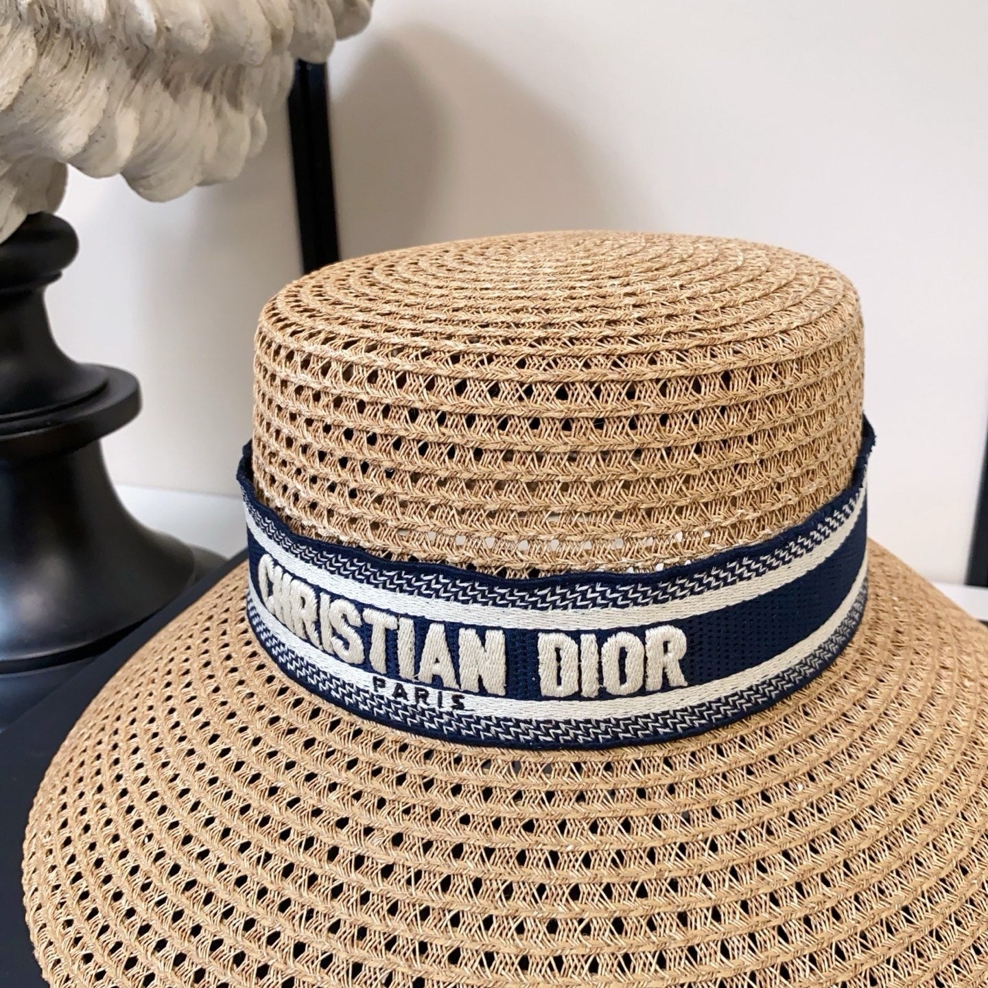 Dior Straw Hat With Embroidered Logo 212956