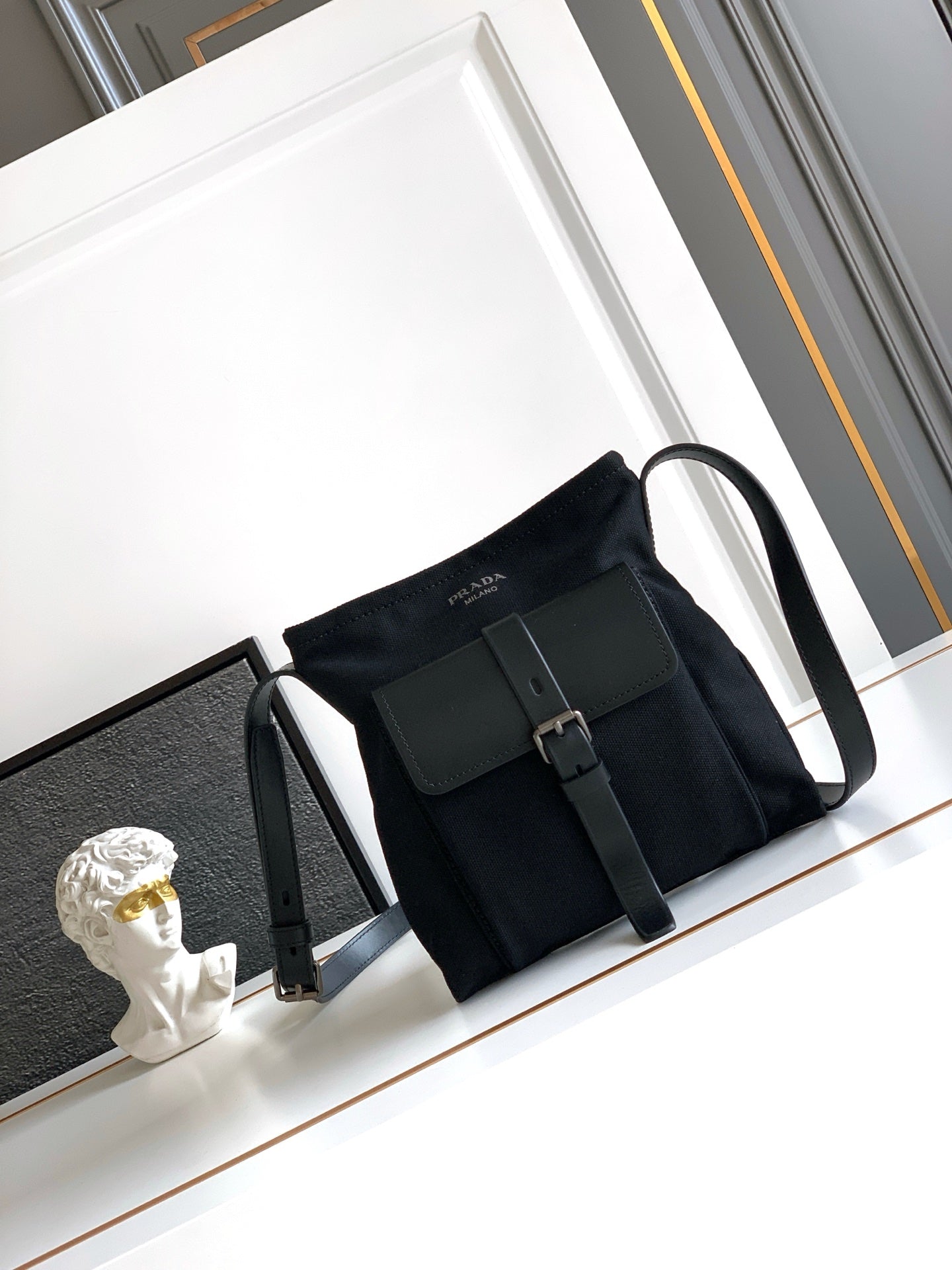 Prada 2026 Route Shoulder Bag 26cm Canvas Leather