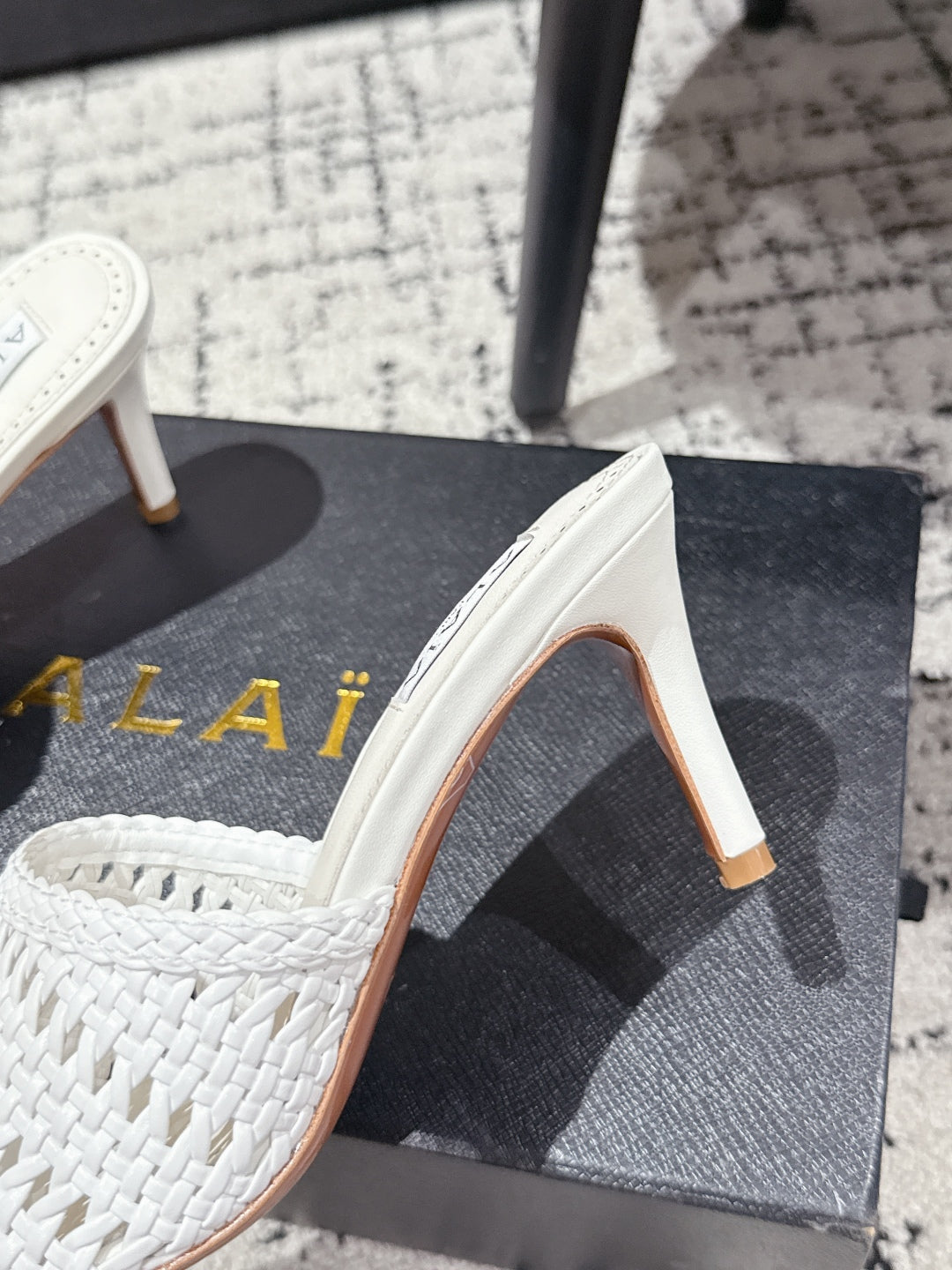 ALAIA  Muller high-heeled white woven leather