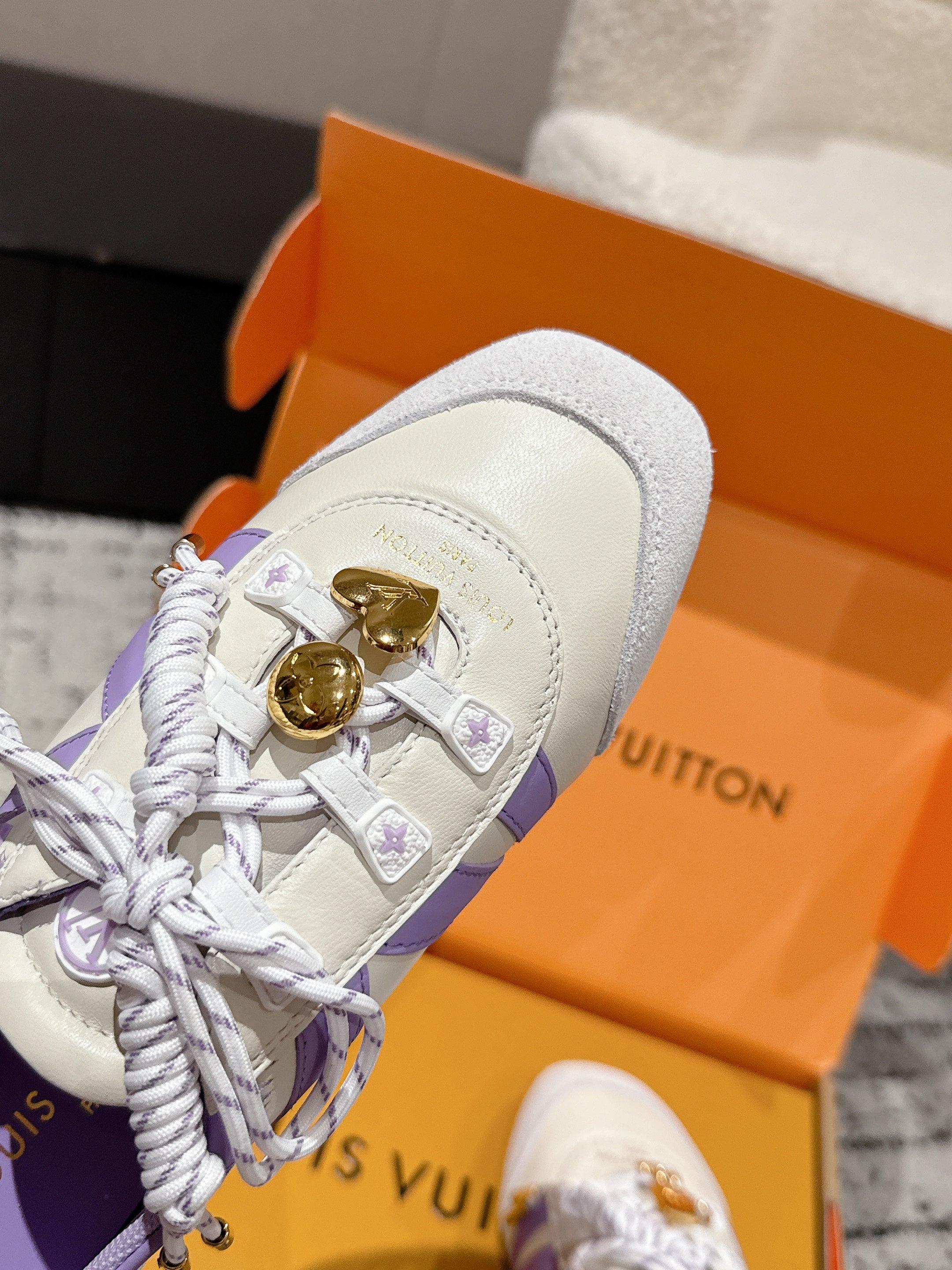 LV Sneakerina ballet-style sneaker white purple cowhide 383382