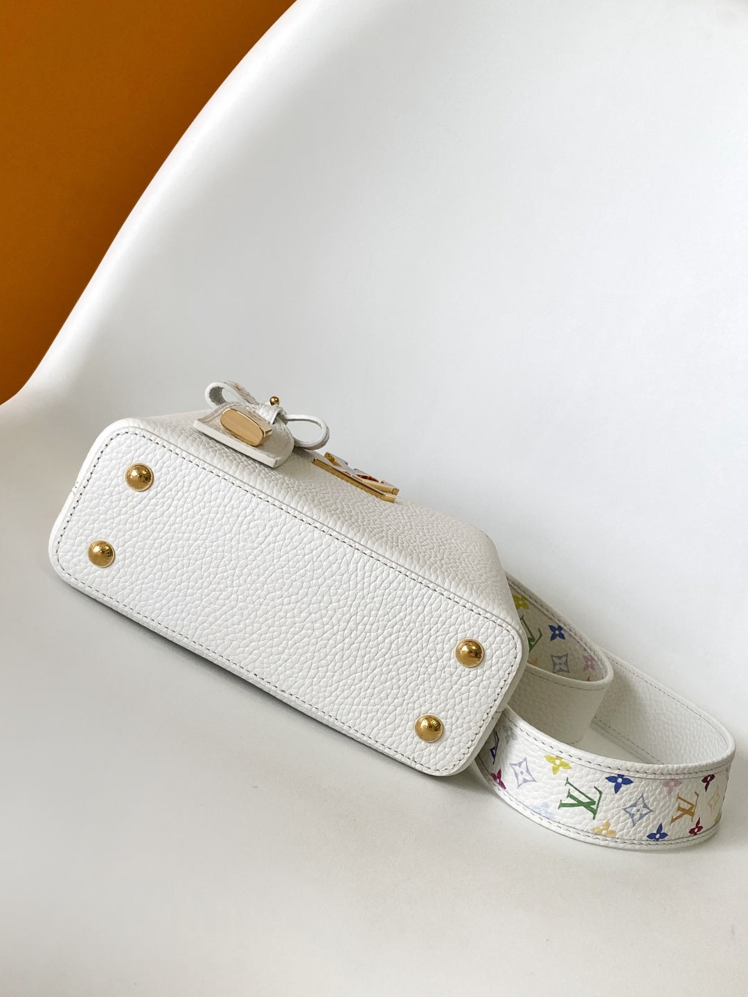 LV x TM 2026 Capucines Bag White Purple Taurillon Cowhide Leather 281559