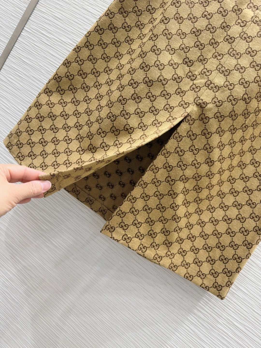Gucci 2025 Long Skirt Camel and Ebony Polyester Fiber