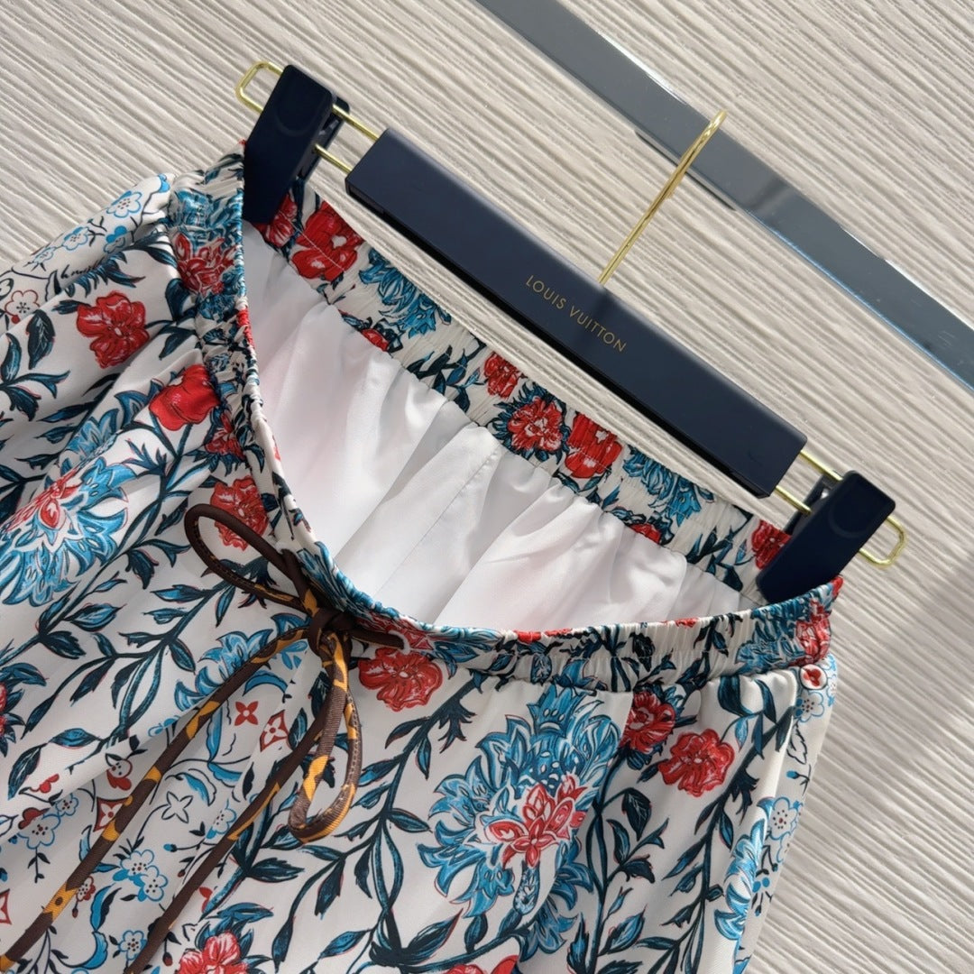 LV 25S Brilliant Flower Skirt Multicolor Cotton