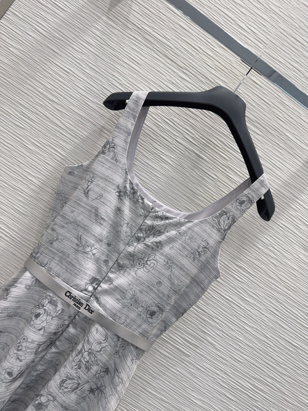 Dior 2026 Printed Vest Dress White Gray Polyester