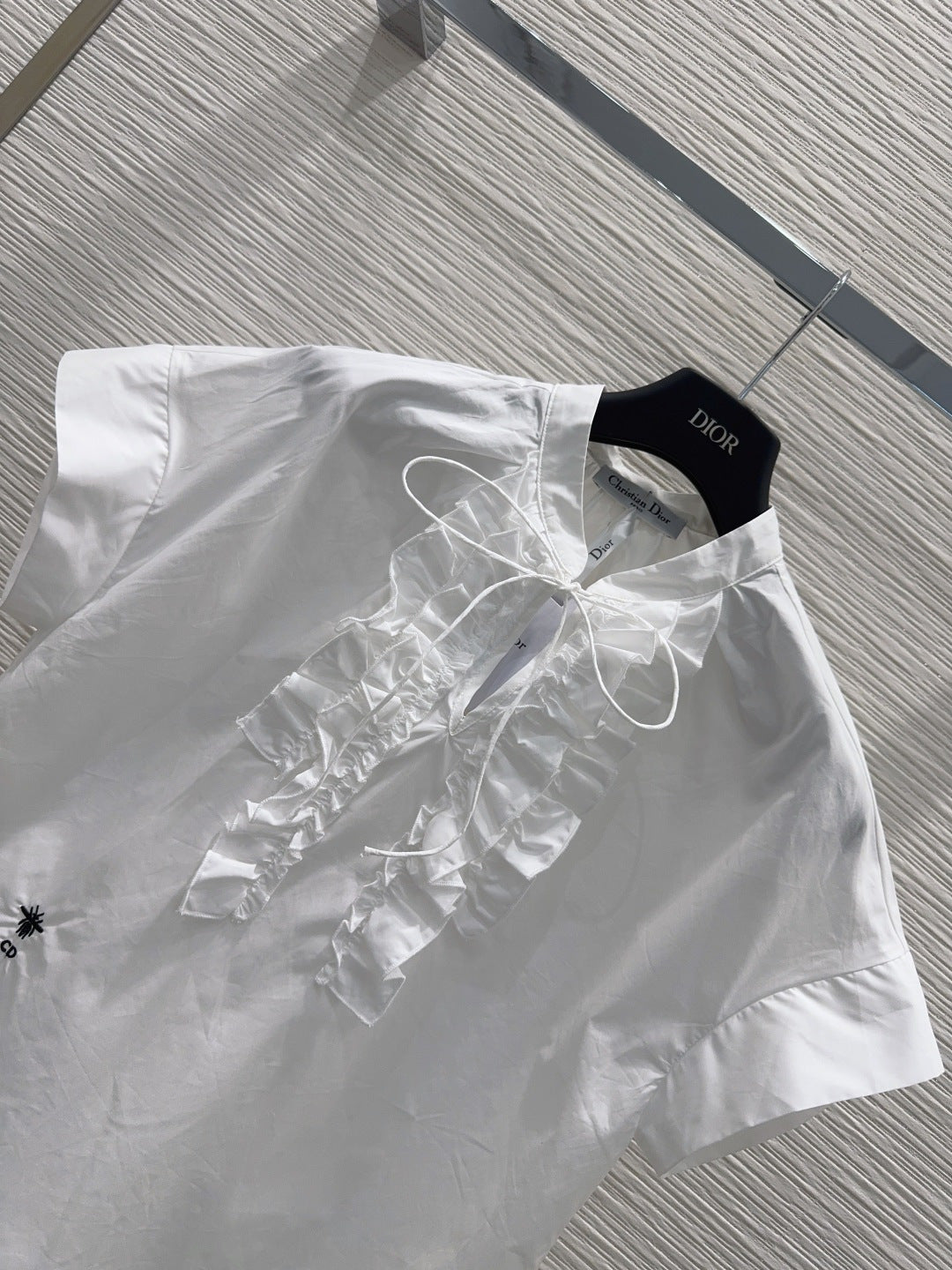Dior 2026 Shirt With Lace Trim White Cotton 449988