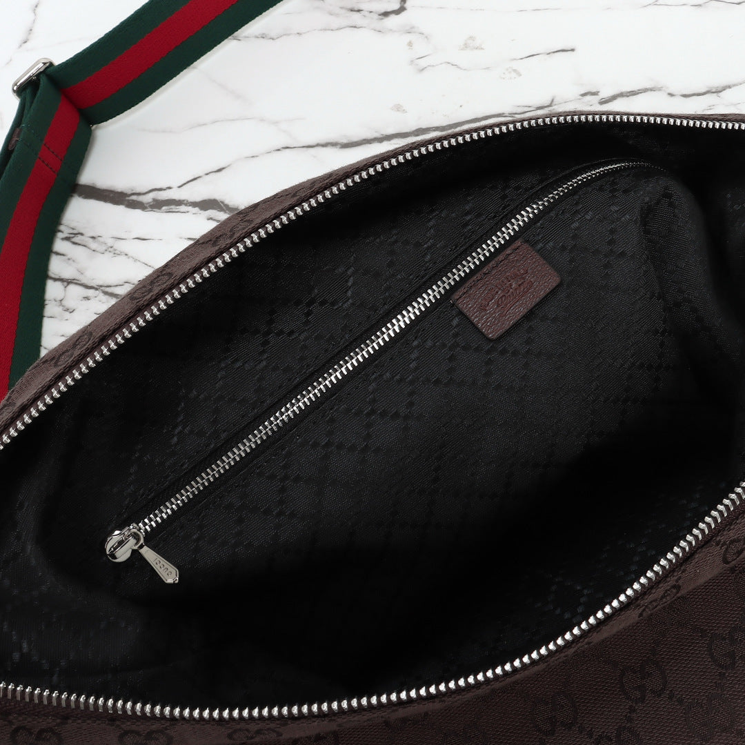 Gucci 2026 Brera Large Crossbody Bag Dark Brown Canvas