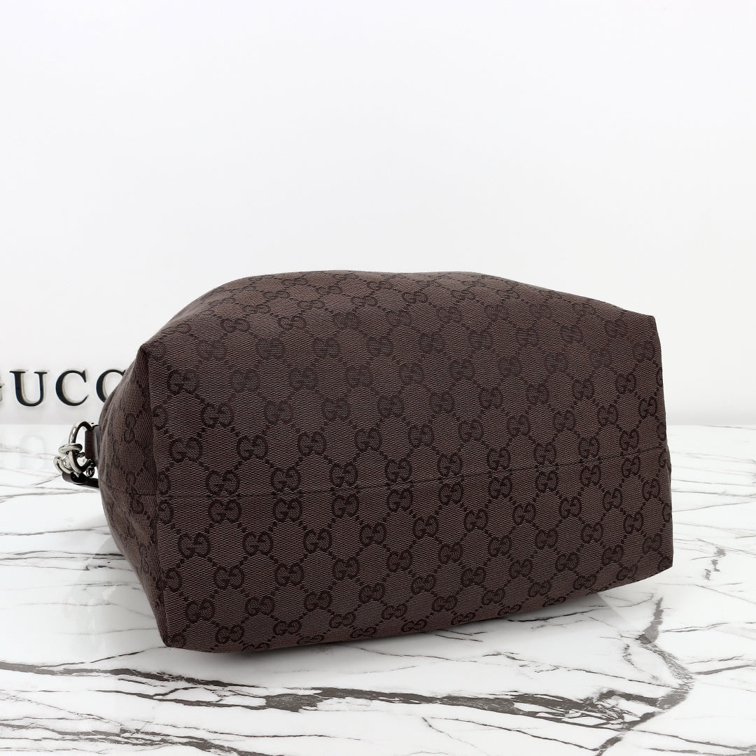 Gucci 2026 Brera Large Crossbody Bag Dark Brown Canvas