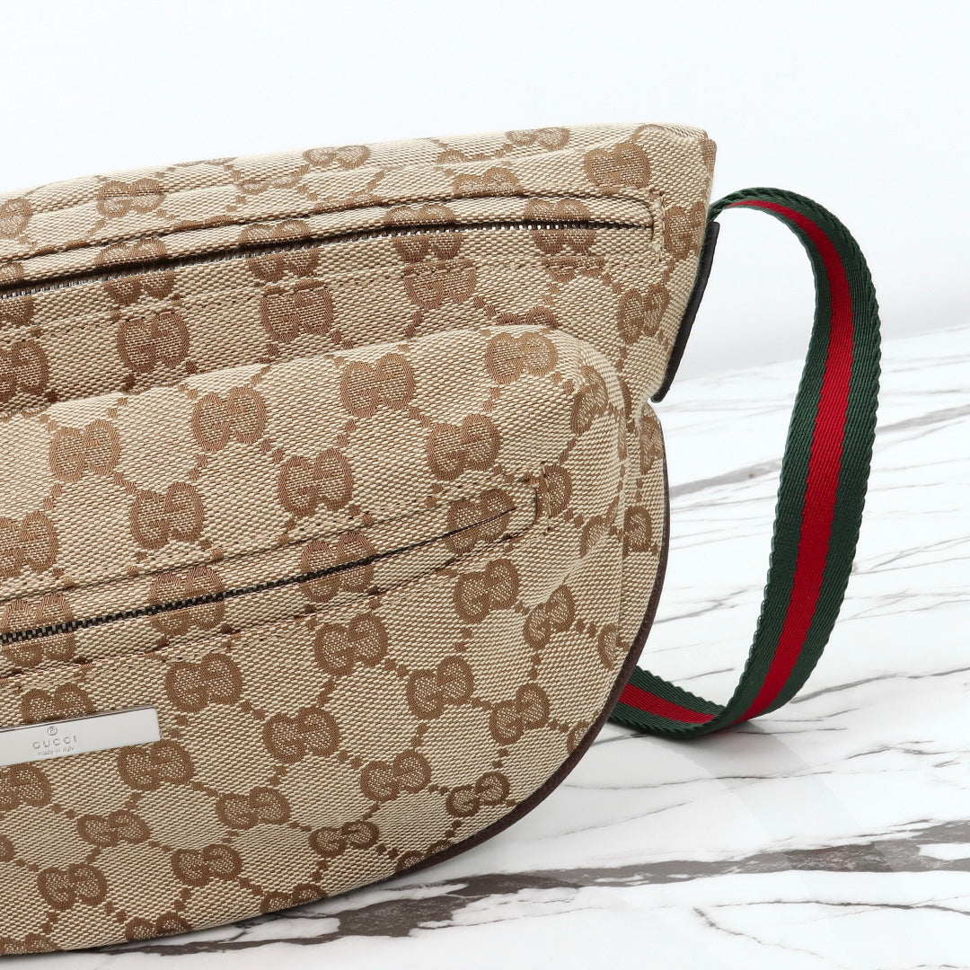 Gucci 2026 Tag Crossbody Bag 30cm Canvas And Calfskin