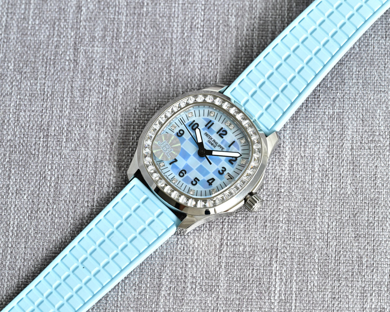 Patek Philippe  Aquanaut 35.6mm Blue Dial Blue Strap Watch