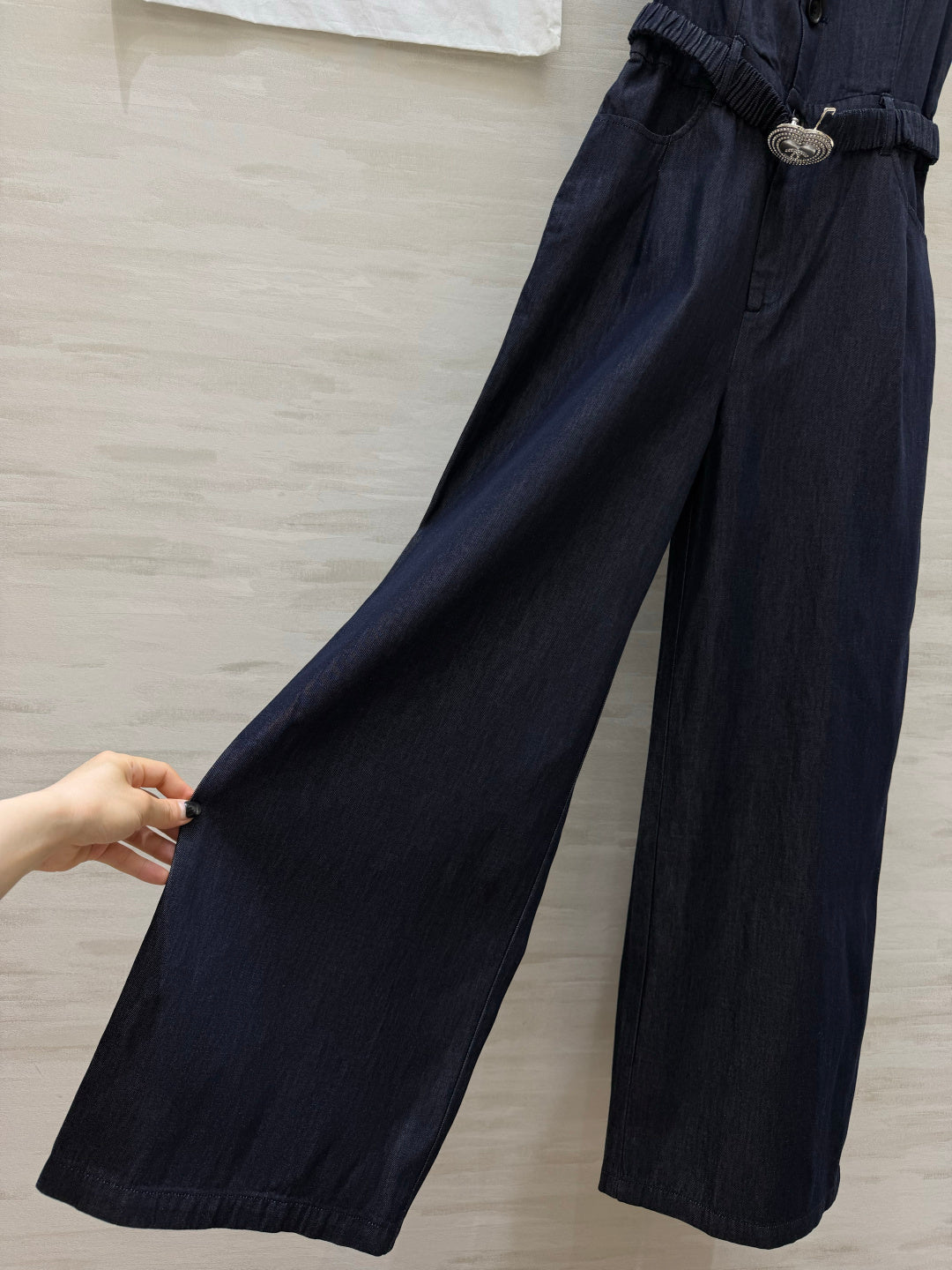 Chanel 2026 Clingy Sleeveless Denim Jumpsuit Blue Cotton 377394