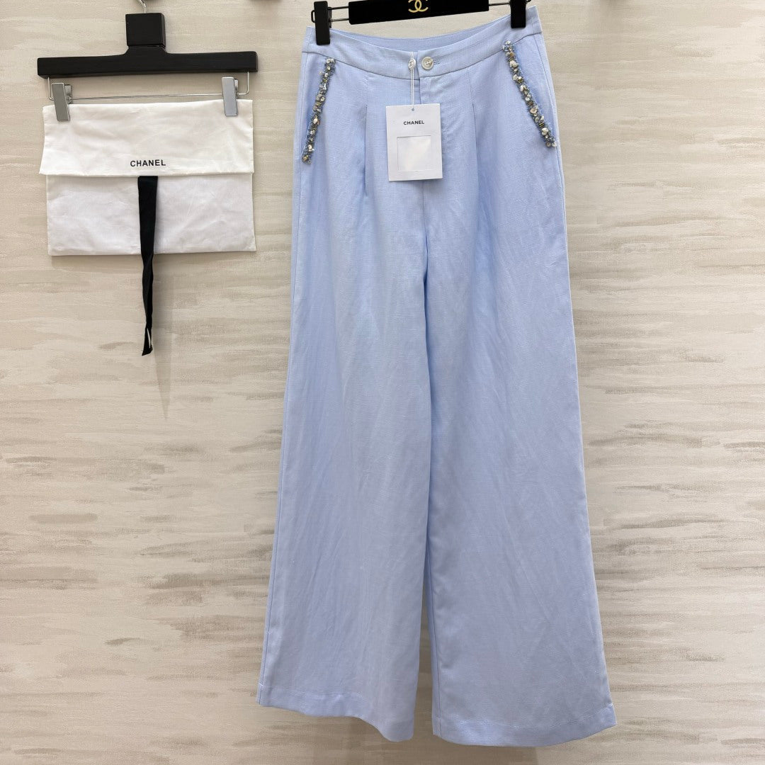 Chanel 2026 Wide-Leg Pants Cotton- Linen 398799