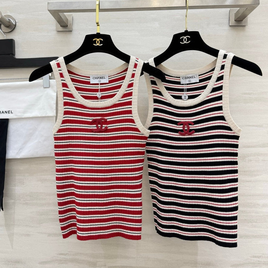 Chanel 2026 Knit Vest Stripes Wool 402251