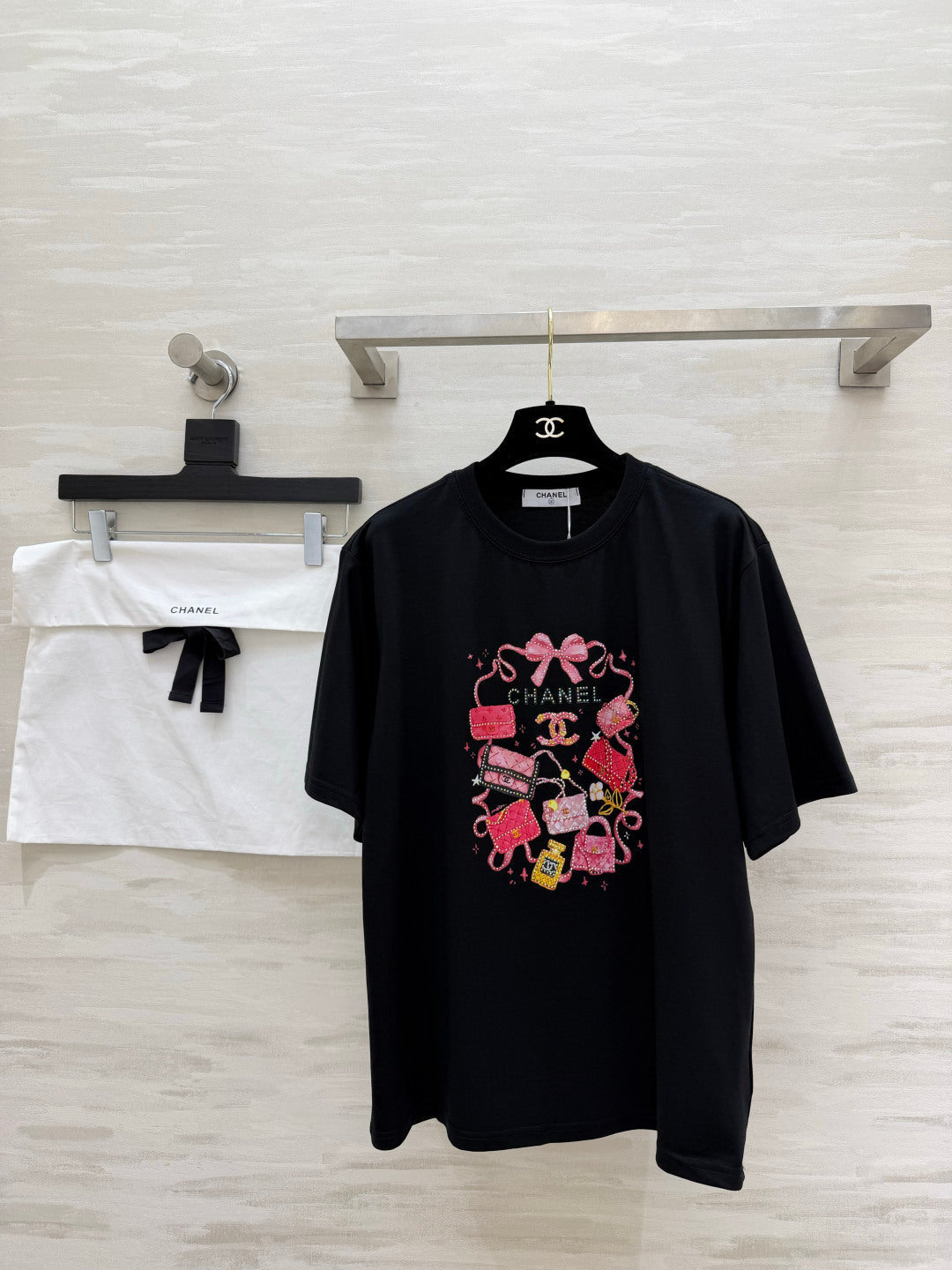 Chanel 2026 Rhinestone Print T-shirt Cotton 681371