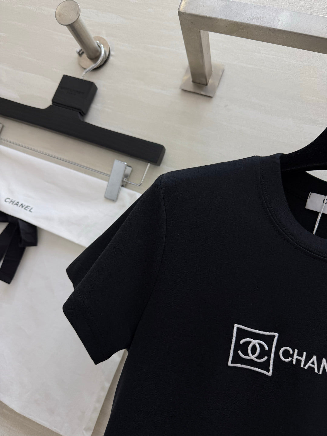 Chanel 2026 Embroidered Logo T-shirt Cotton 681375