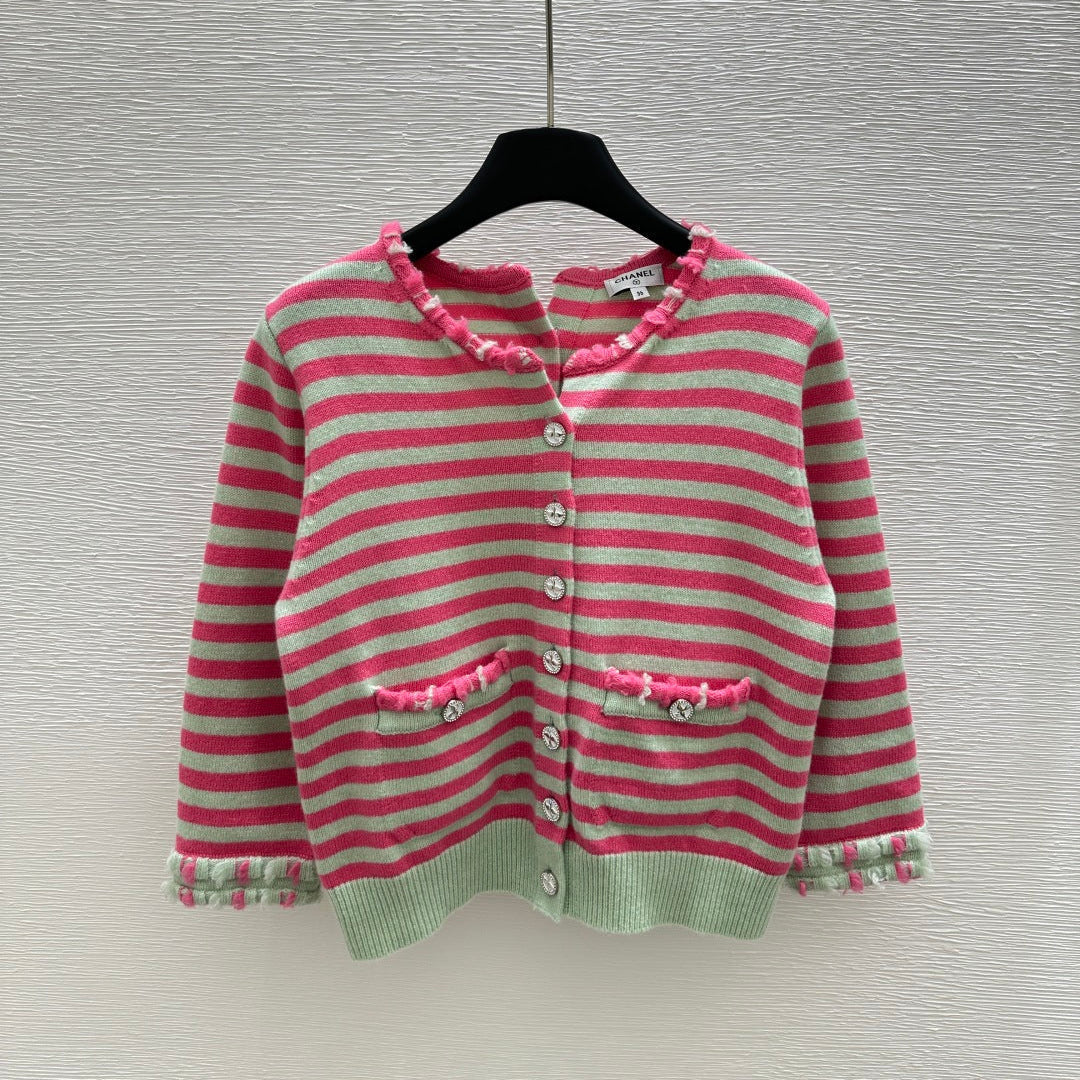 Chanel Cardigan Pink mix Gray Cachemire 232766