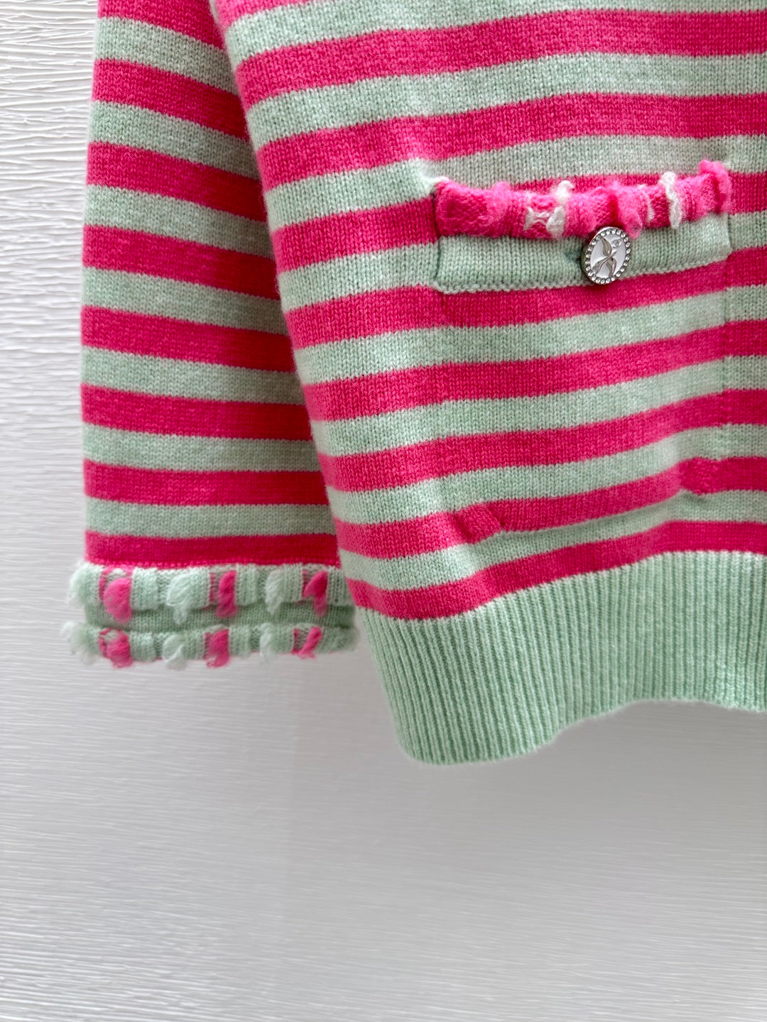 Chanel Cardigan Pink mix Gray Cachemire 232766