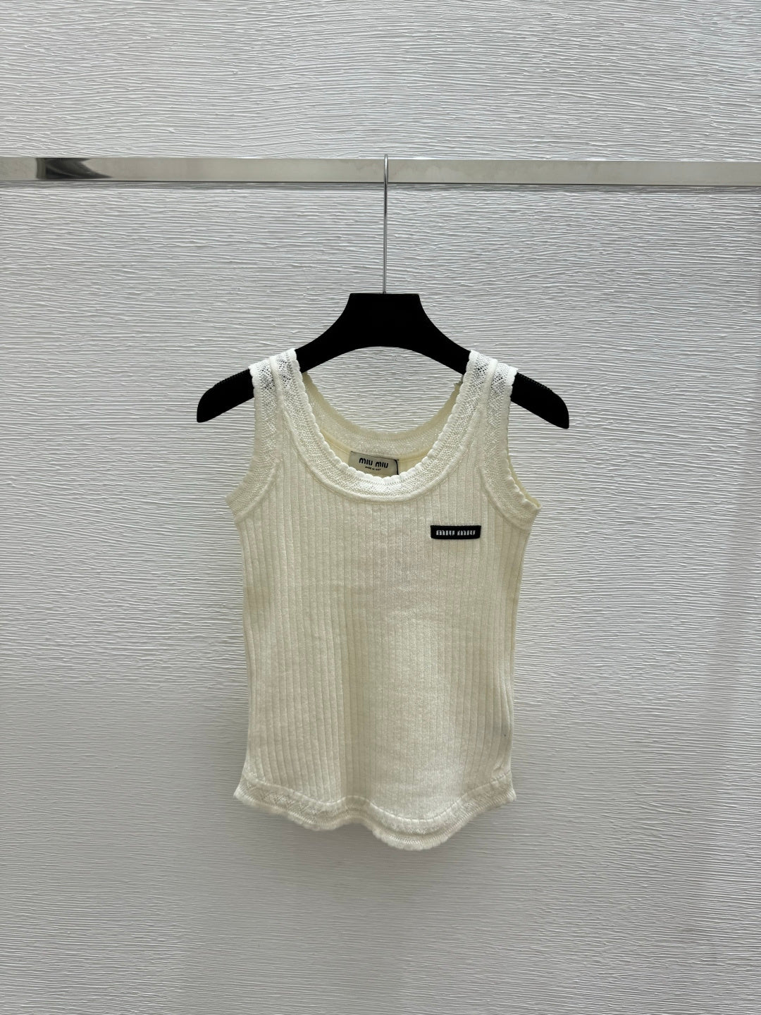 Miumiu 2026 Vest Black White Yellow Linen