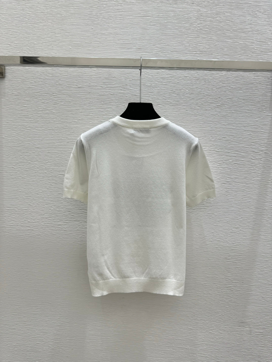 Dior 2026 Clover Embroidery T-shirt White and Pink Wool