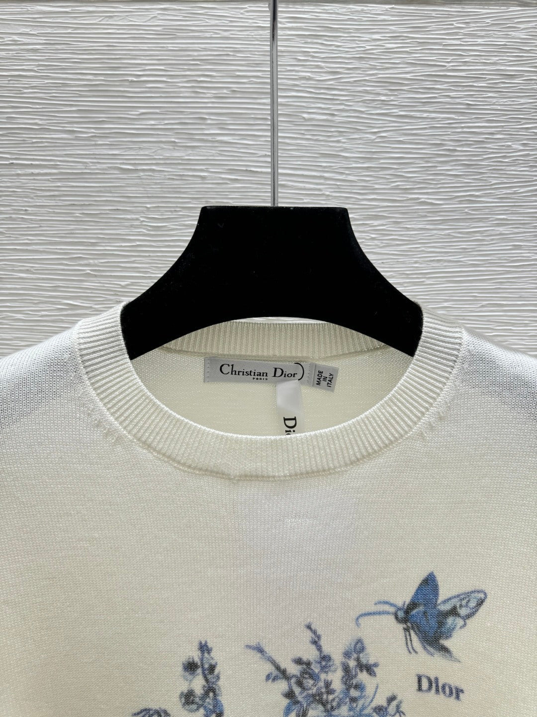 Dior 2026 Short-sleeved Top Cream Pink Purple Wool