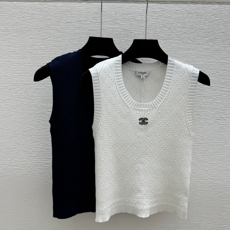 Chanel 2026 Round Neck Knitted Vest Viscose Polyamide 170631