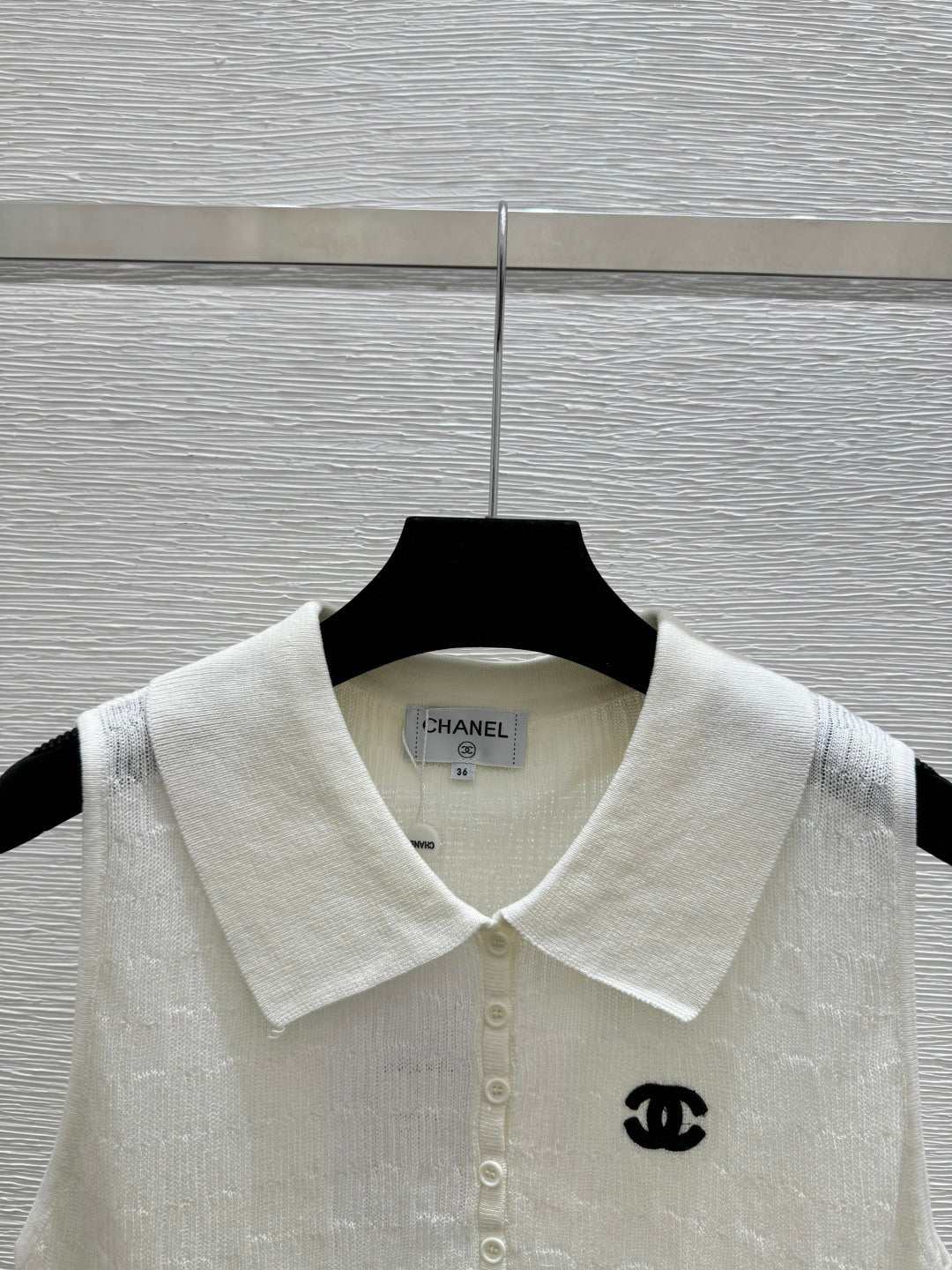 Chanel 2026 Collared Knitted Vest Tencel Wool 294904