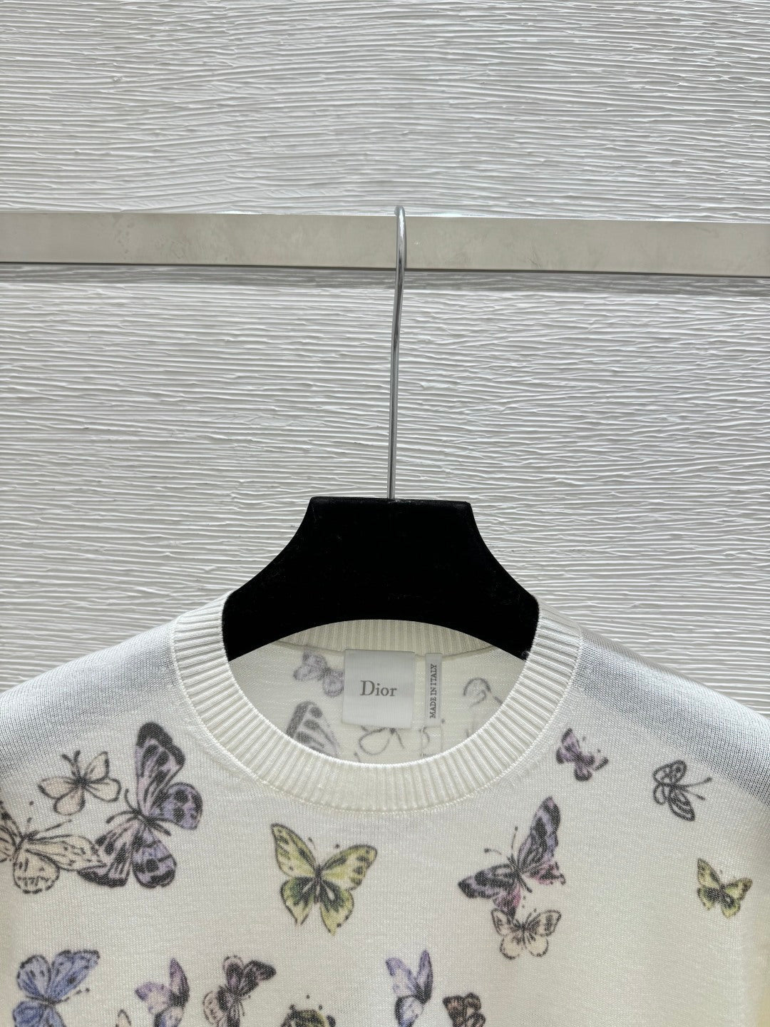 Dior 2026 Butterfly Print Knit Short-Sleeve T-Shirt Wool 355164