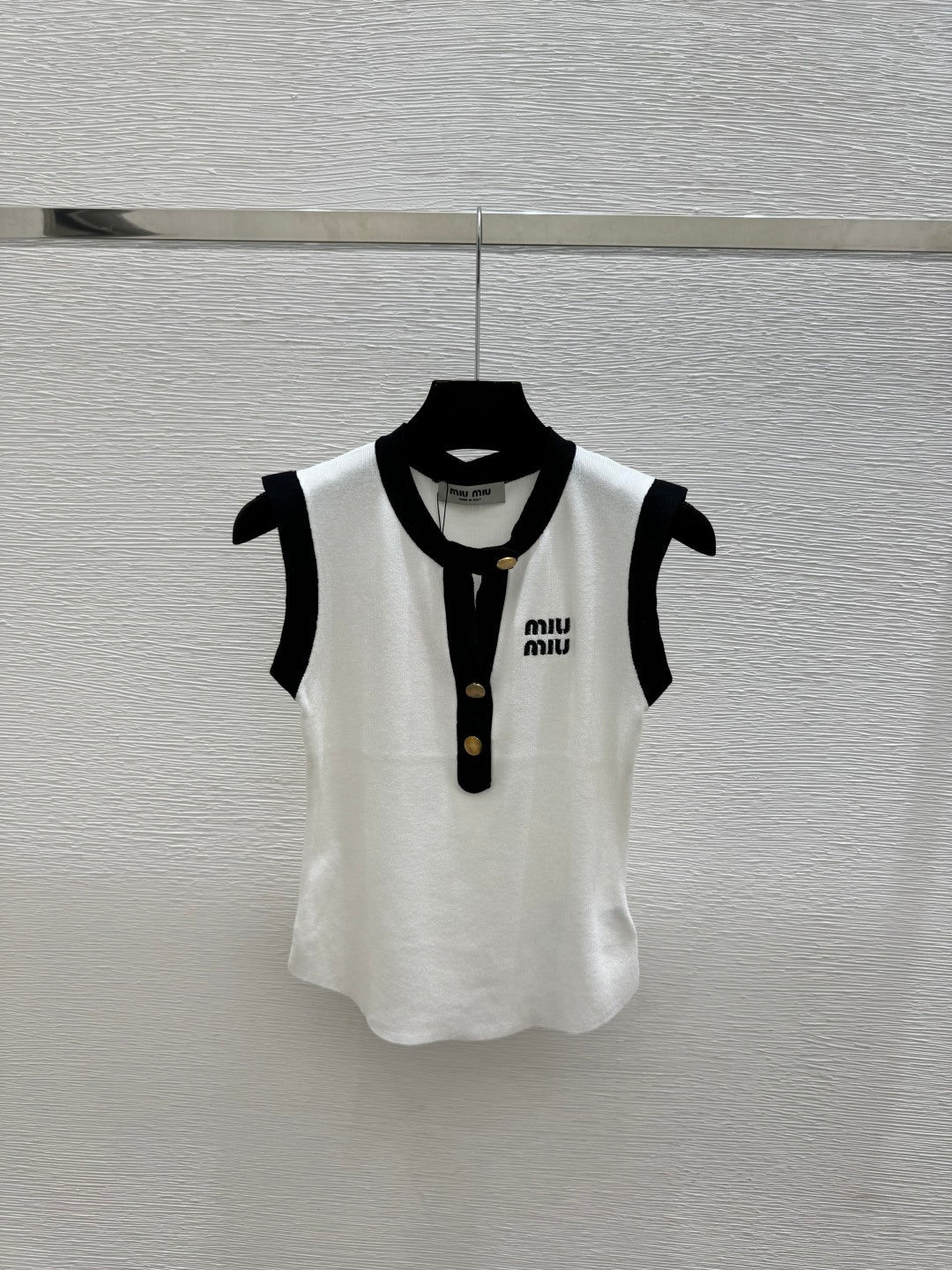 Miumiu 2026 Crew Neck Knit Vest Wool Polyester 397181