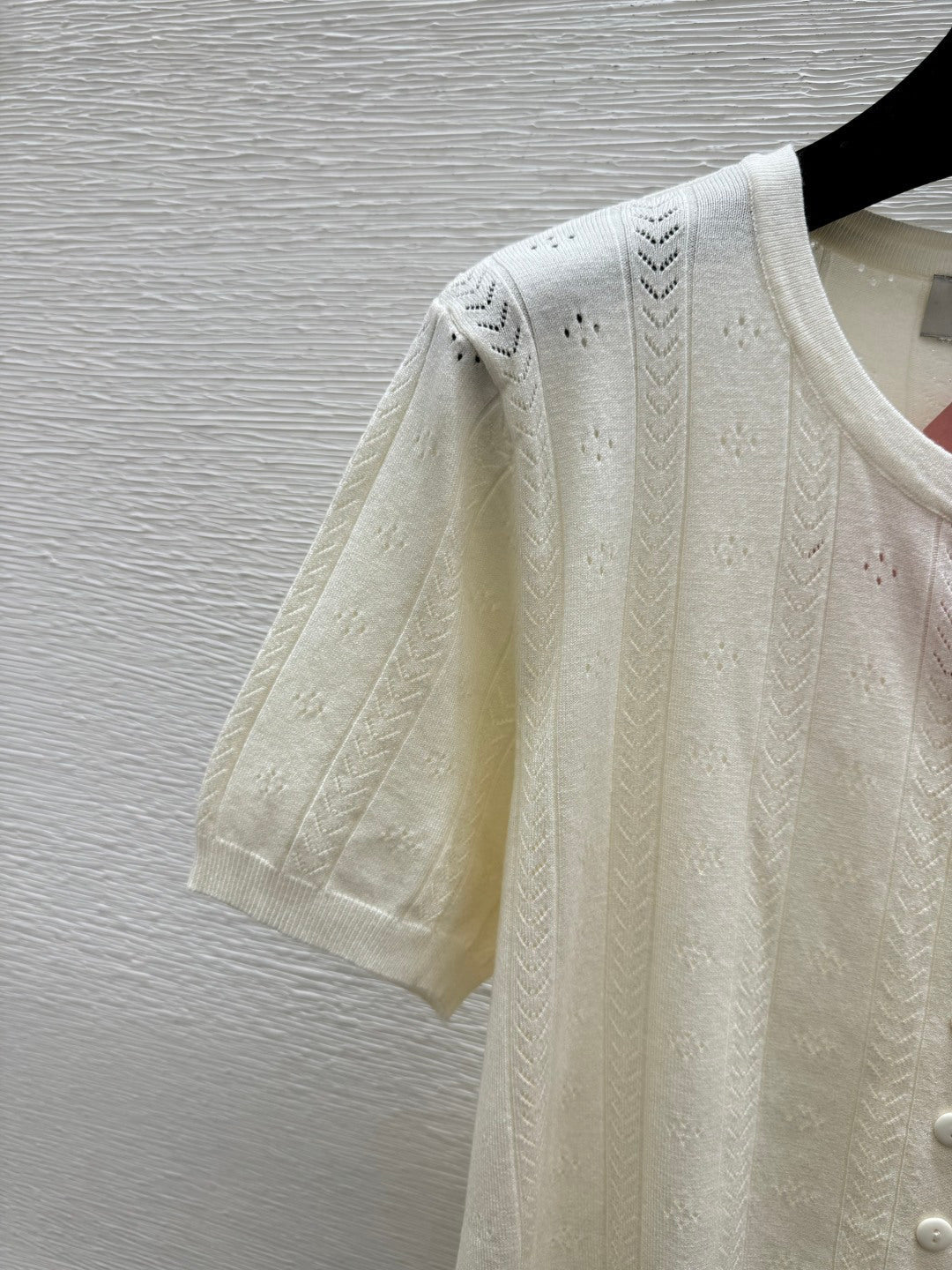Miumiu 2026 Simple Crew Neck Knitted Short-Sleeve Cardigan Tencel 397730
