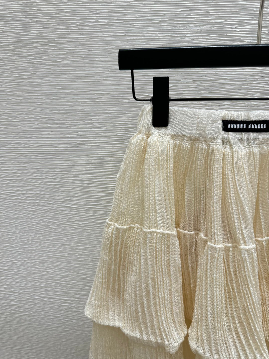 Miumiu 2026 Midi Skirt Beige White Cotton 516813