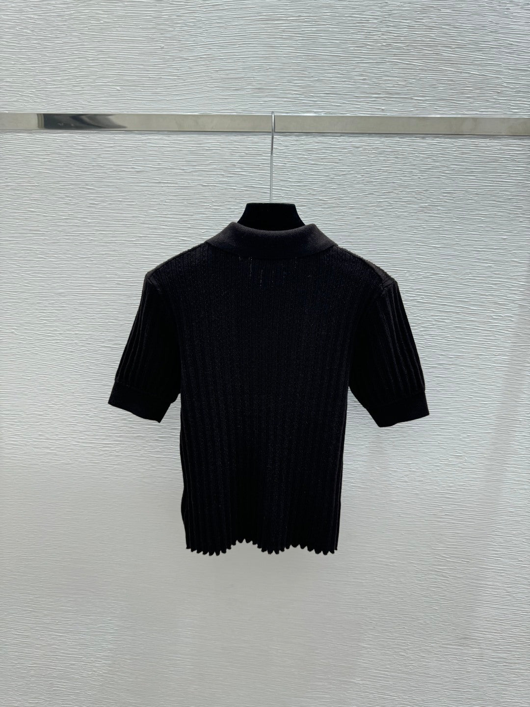 Miumiu 2026 Collared Knit Short-Sleeve Shirt Wool 516815