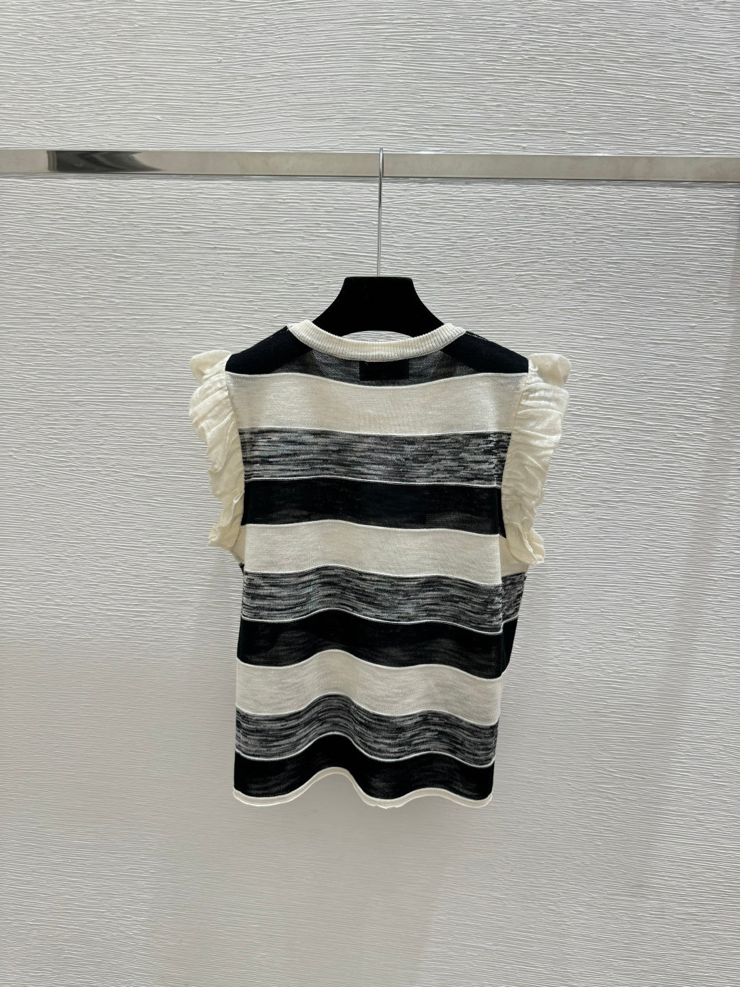 Chanel 2026 Striped Crew Neck Knitted Vest Tencel 516058