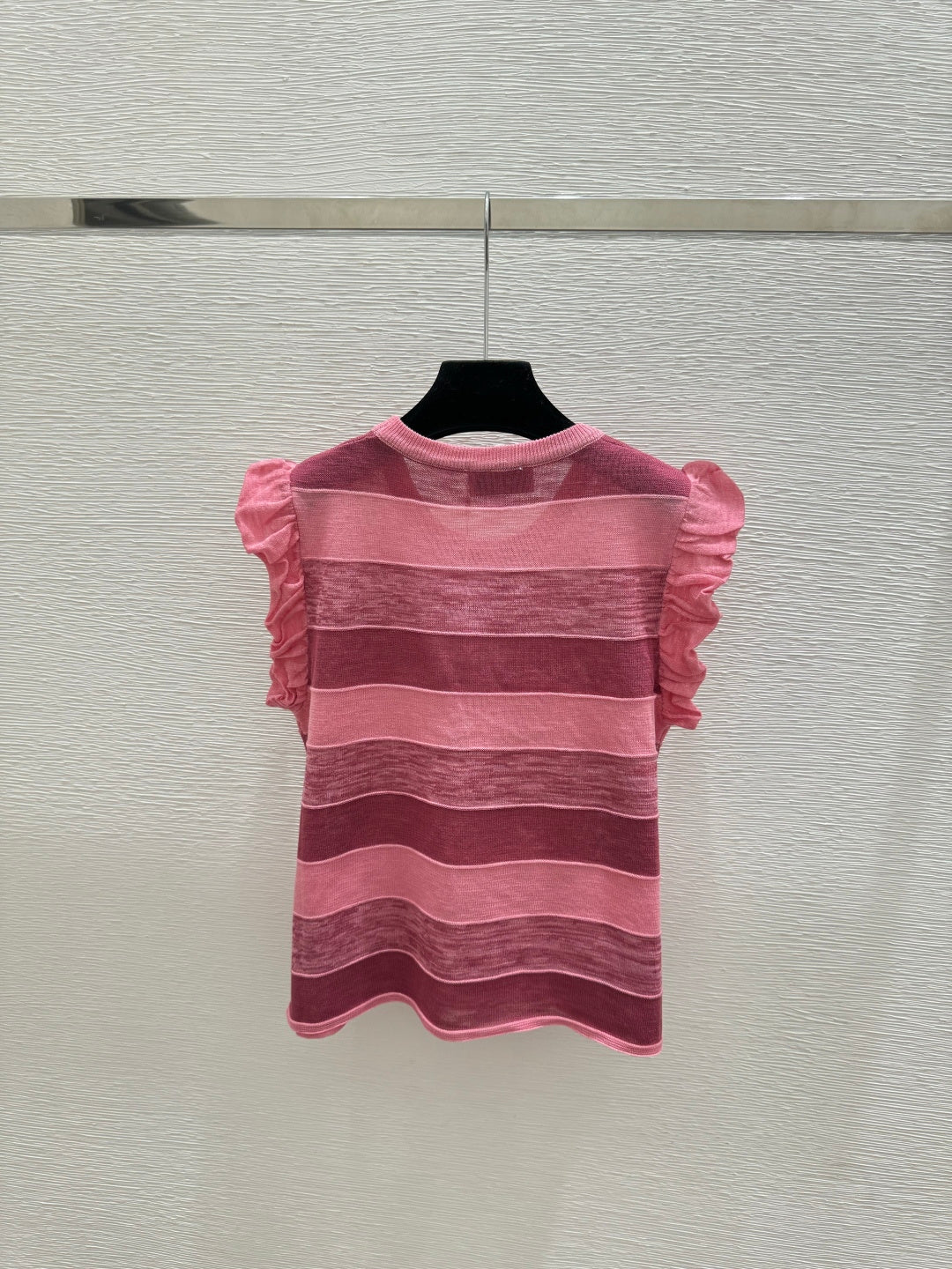 Chanel 2026 Striped Crew Neck Knitted Vest Tencel 516058