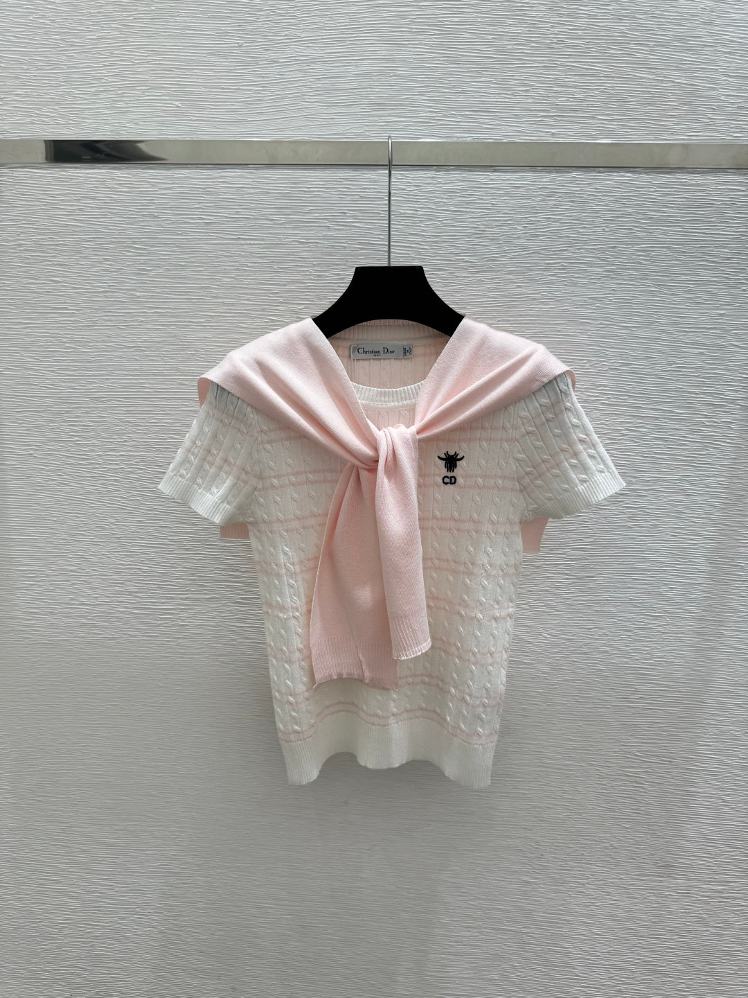 Dior 2026 Short-Sleeve Shirt with Scarf Wool 525428