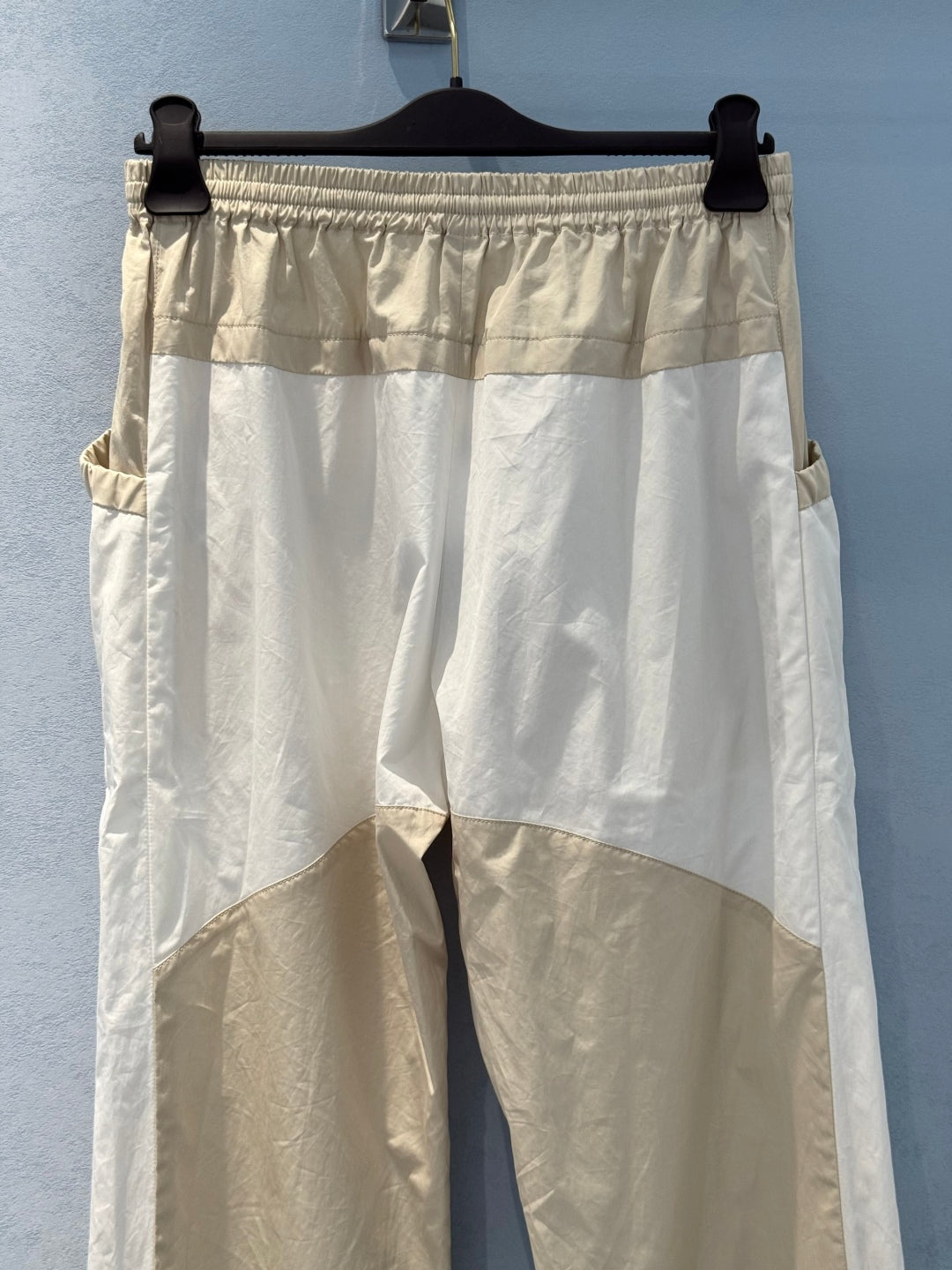 LV Unique Pocket Design Trousers Beige White Cotton