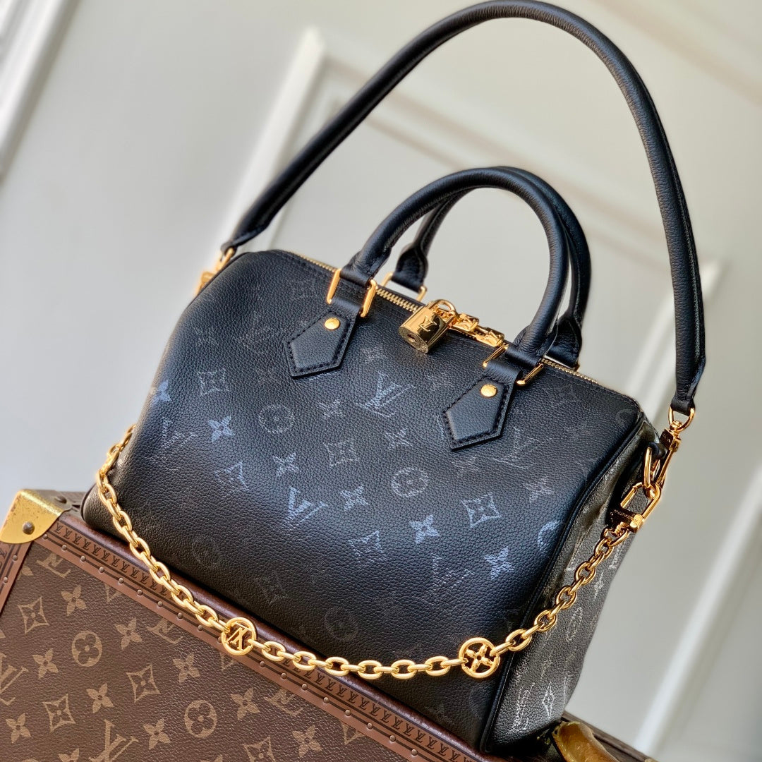 LV 2025 Speedy Bandoulière 25 Black Calfskin 347095