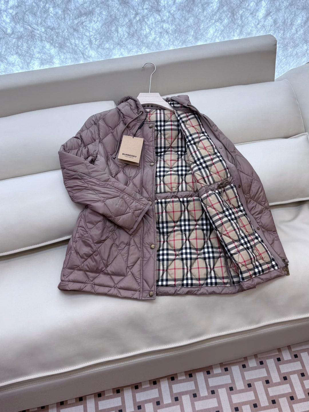 Burberry 25 Mid-Length Jacket Whimshy Pink Nylon Cotton