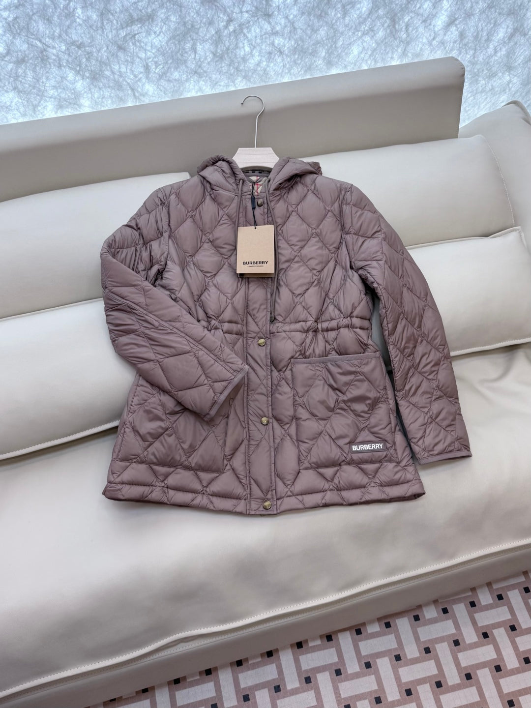 Burberry 25 Mid-Length Jacket Whimshy Pink Nylon Cotton