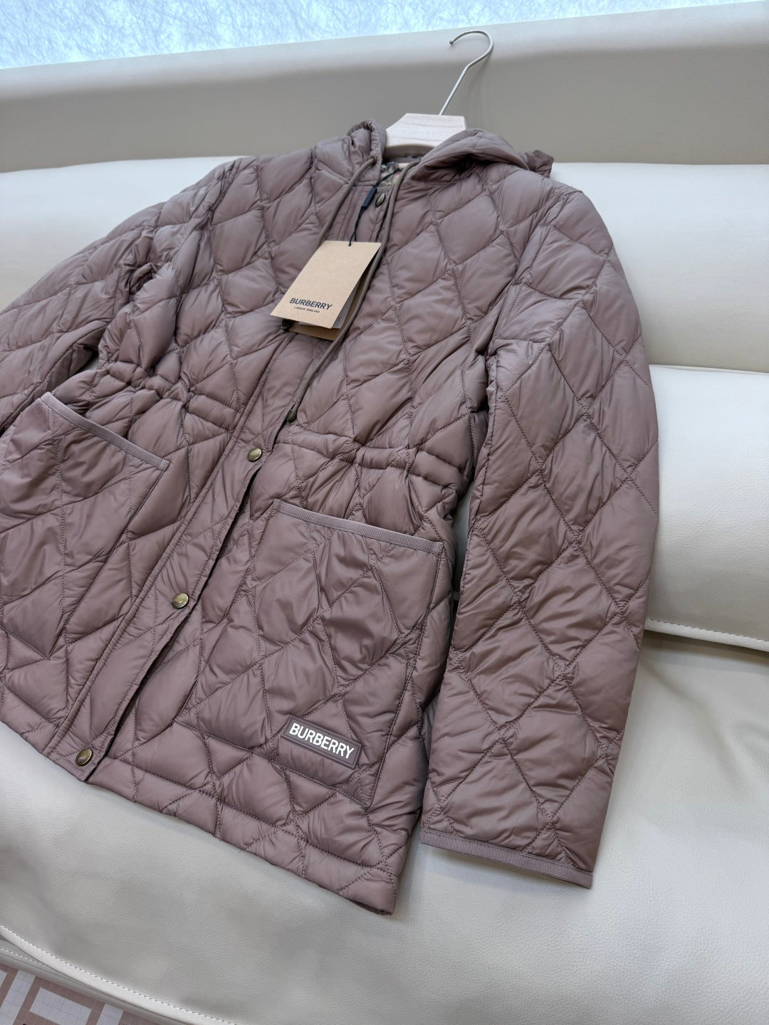 Burberry 25 Mid-Length Jacket Whimshy Pink Nylon Cotton