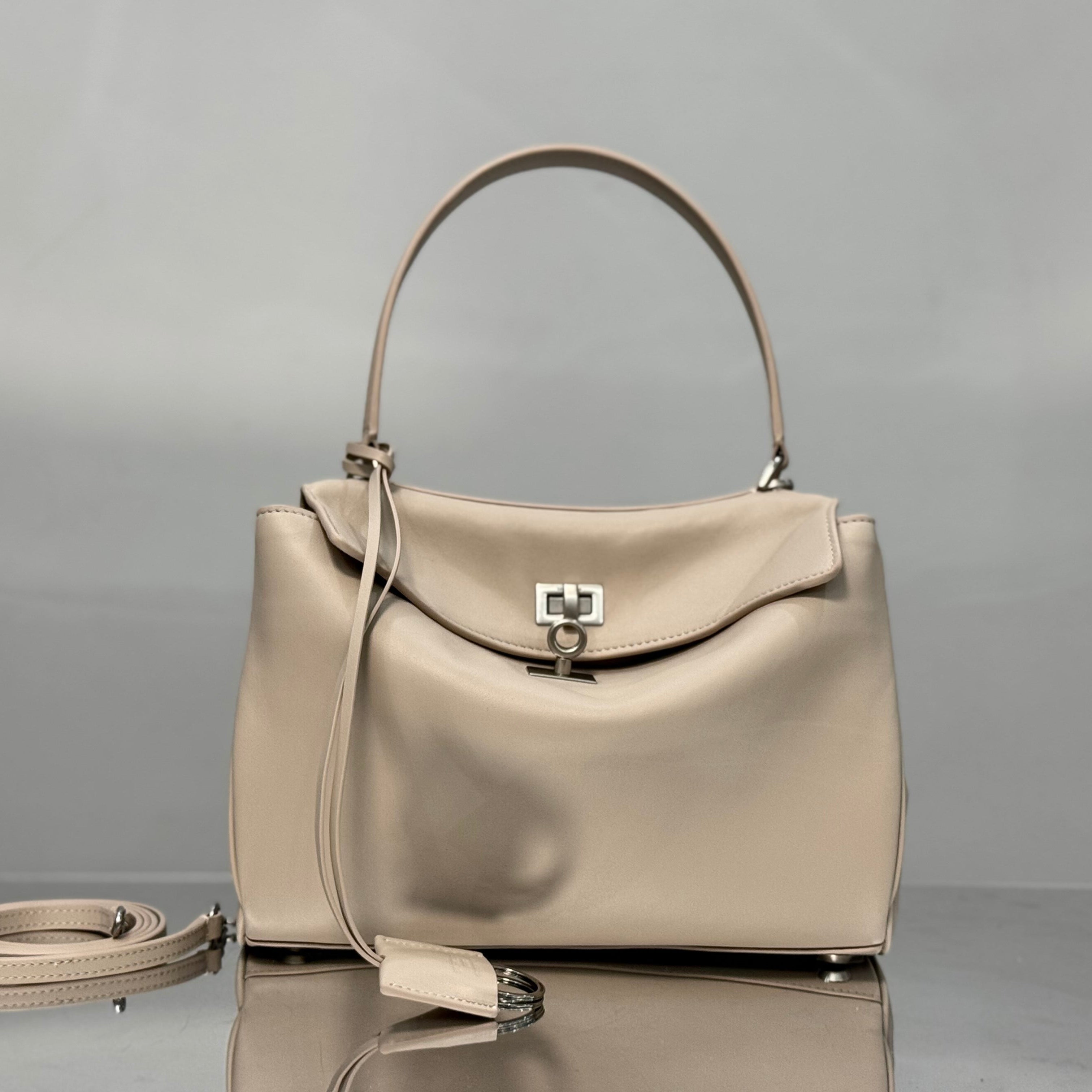 Balenciaga Small Bag 29 Beige Calfskin Sliver Hardware