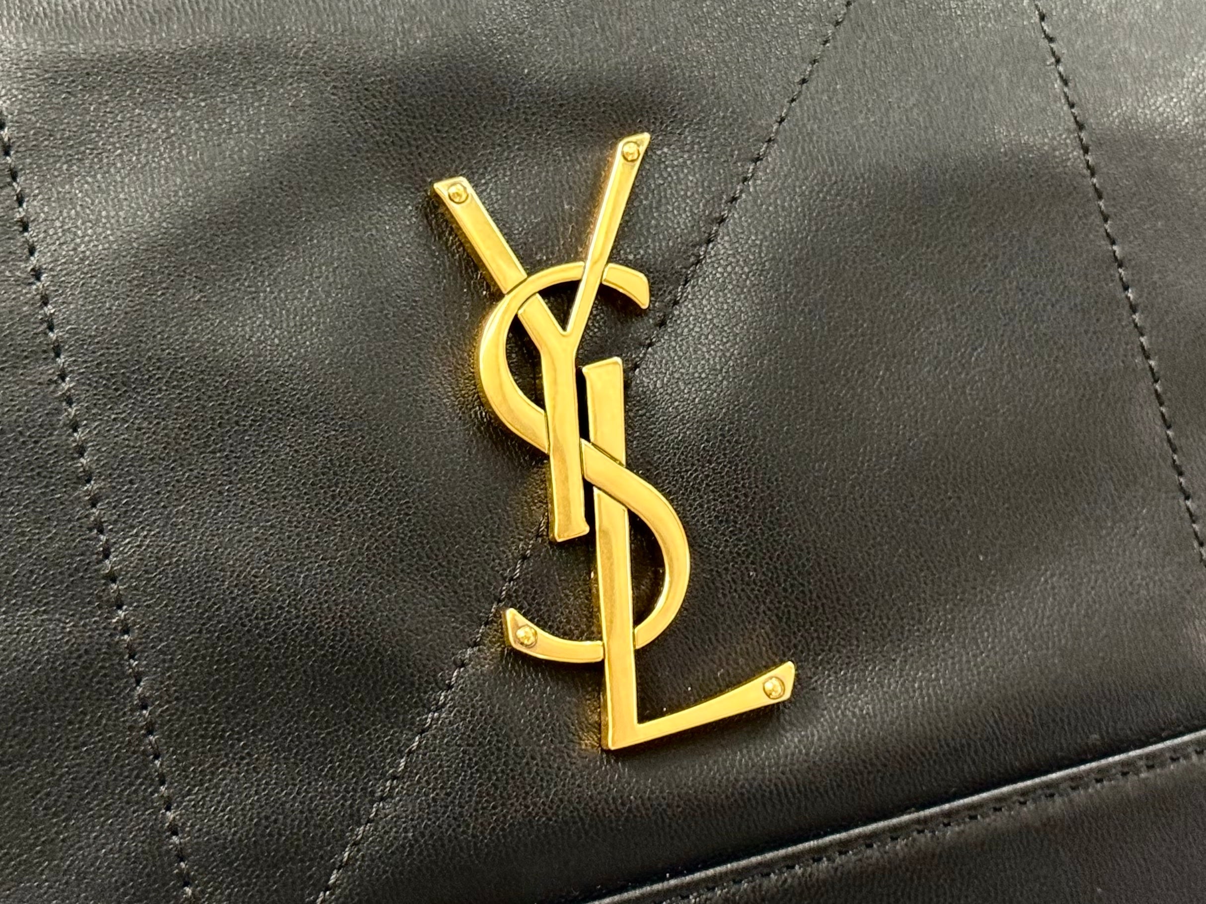 YSL Small Tote Bag 29 Black Caflskin