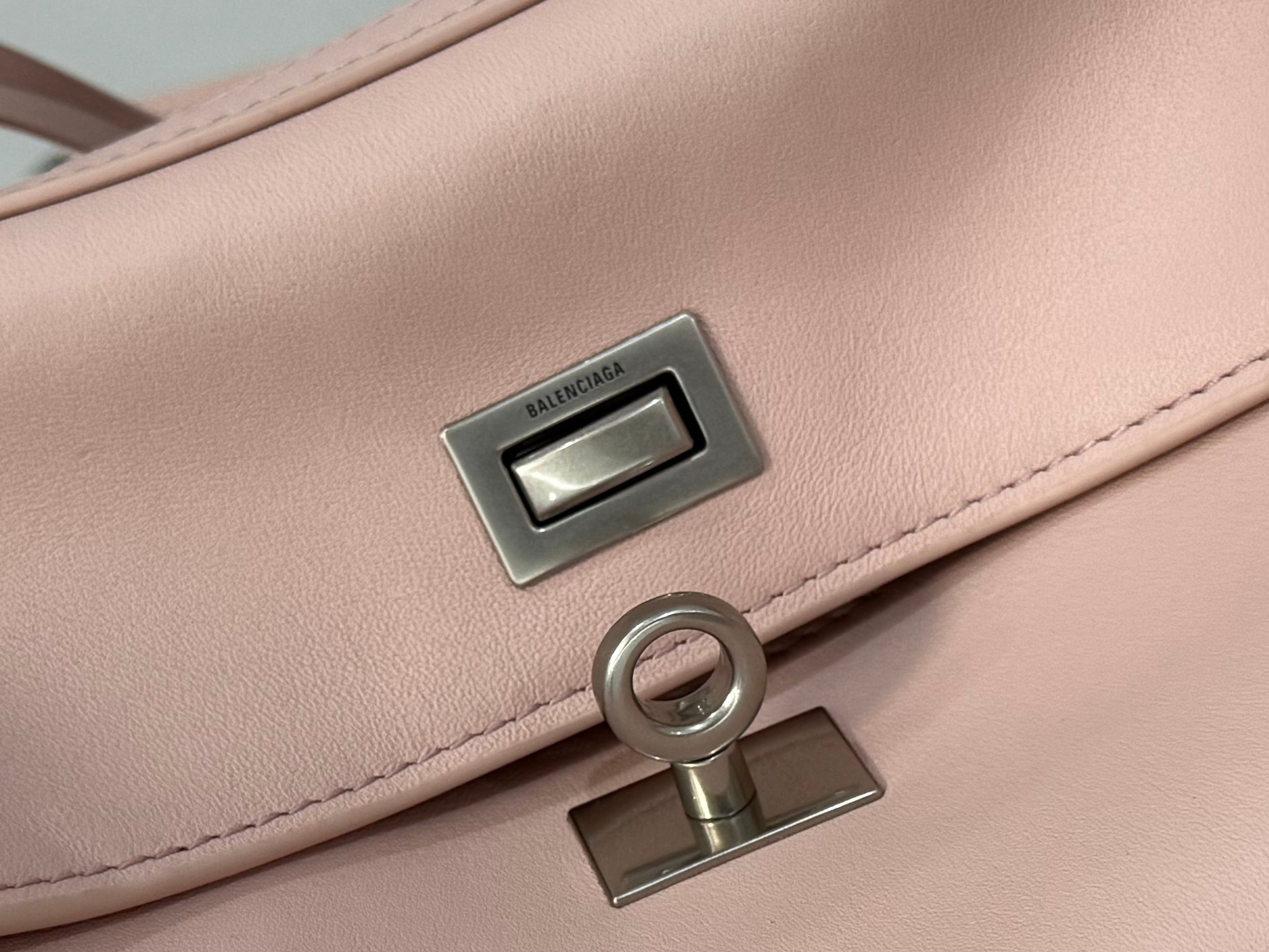 Balenciaga Mini Bag 22 Light Pink Calfskin Sliver Hardware