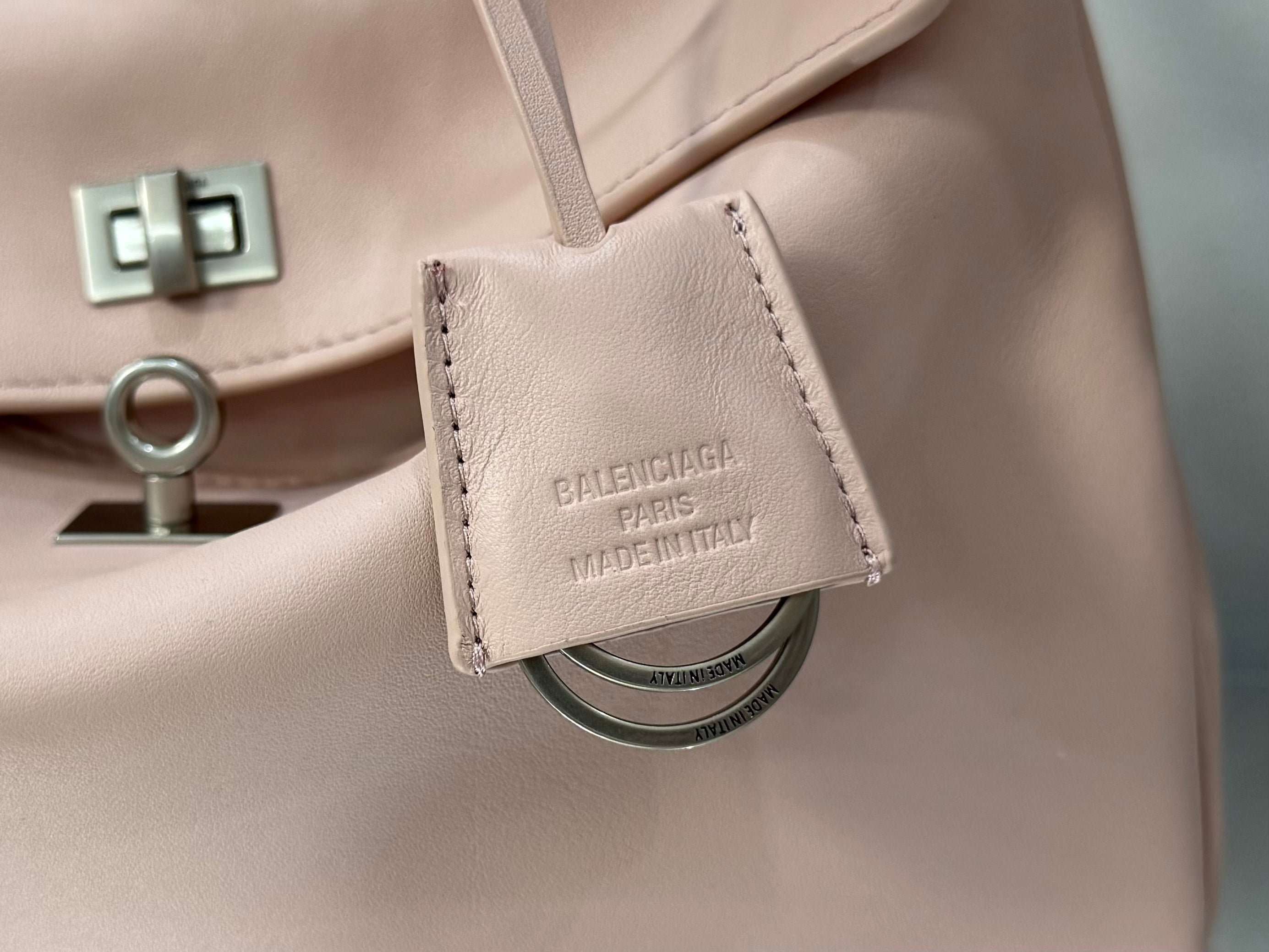 Balenciaga Small  Bag 29 Light Pink Calfskin Sliver Hardware