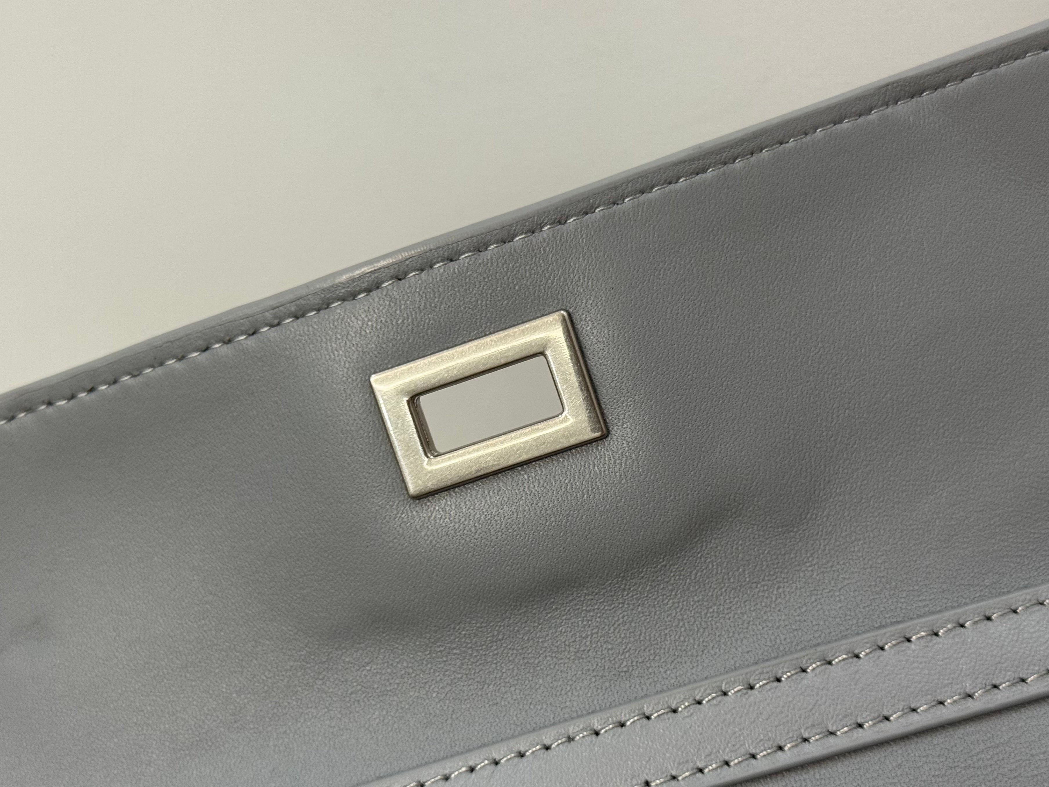 Balenciaga Mini Bag 22 Gray Calfskin Sliver Hardware