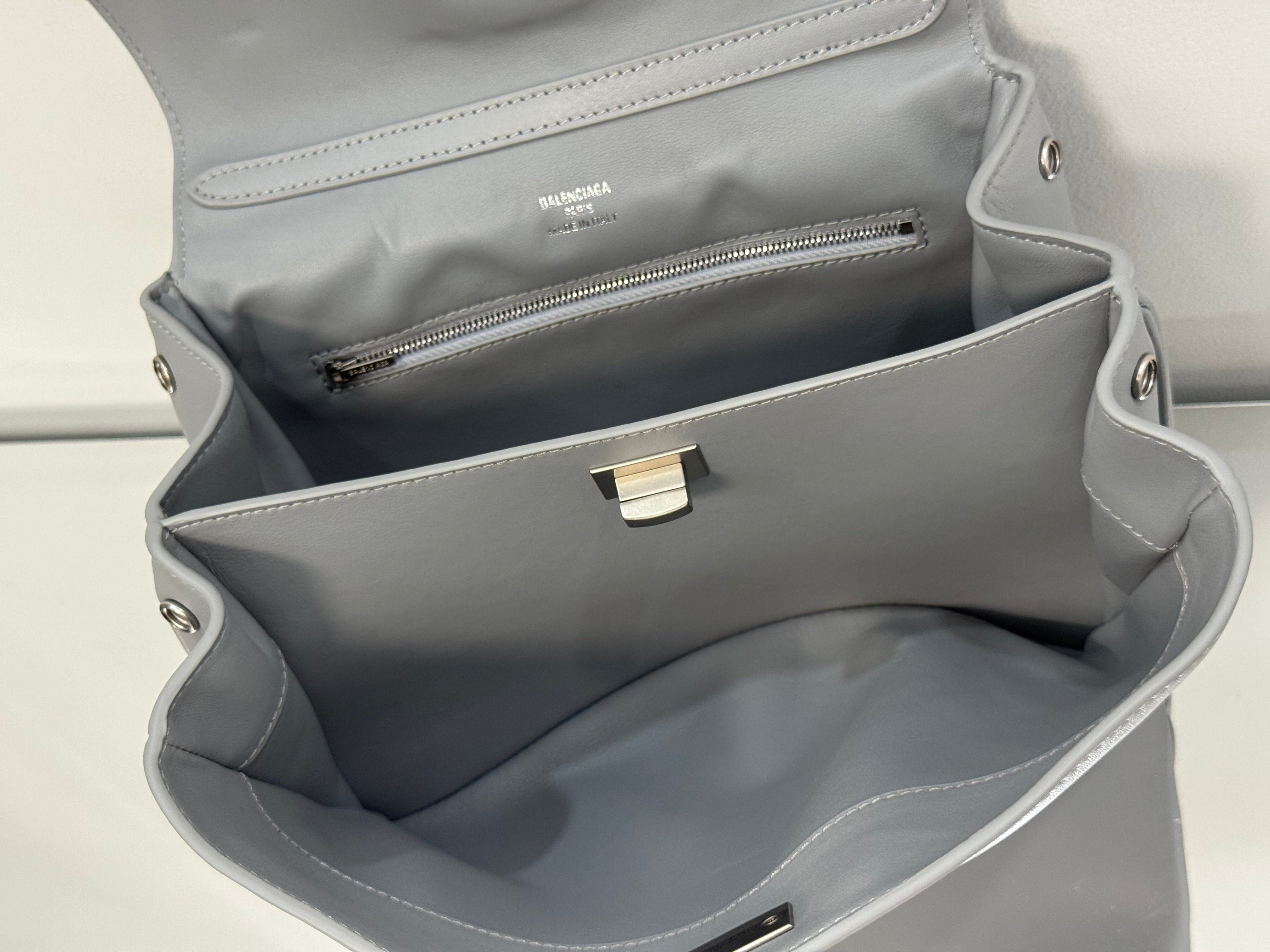 Balenciaga Small Bag 29 Gray Calfskin Sliver Hardware