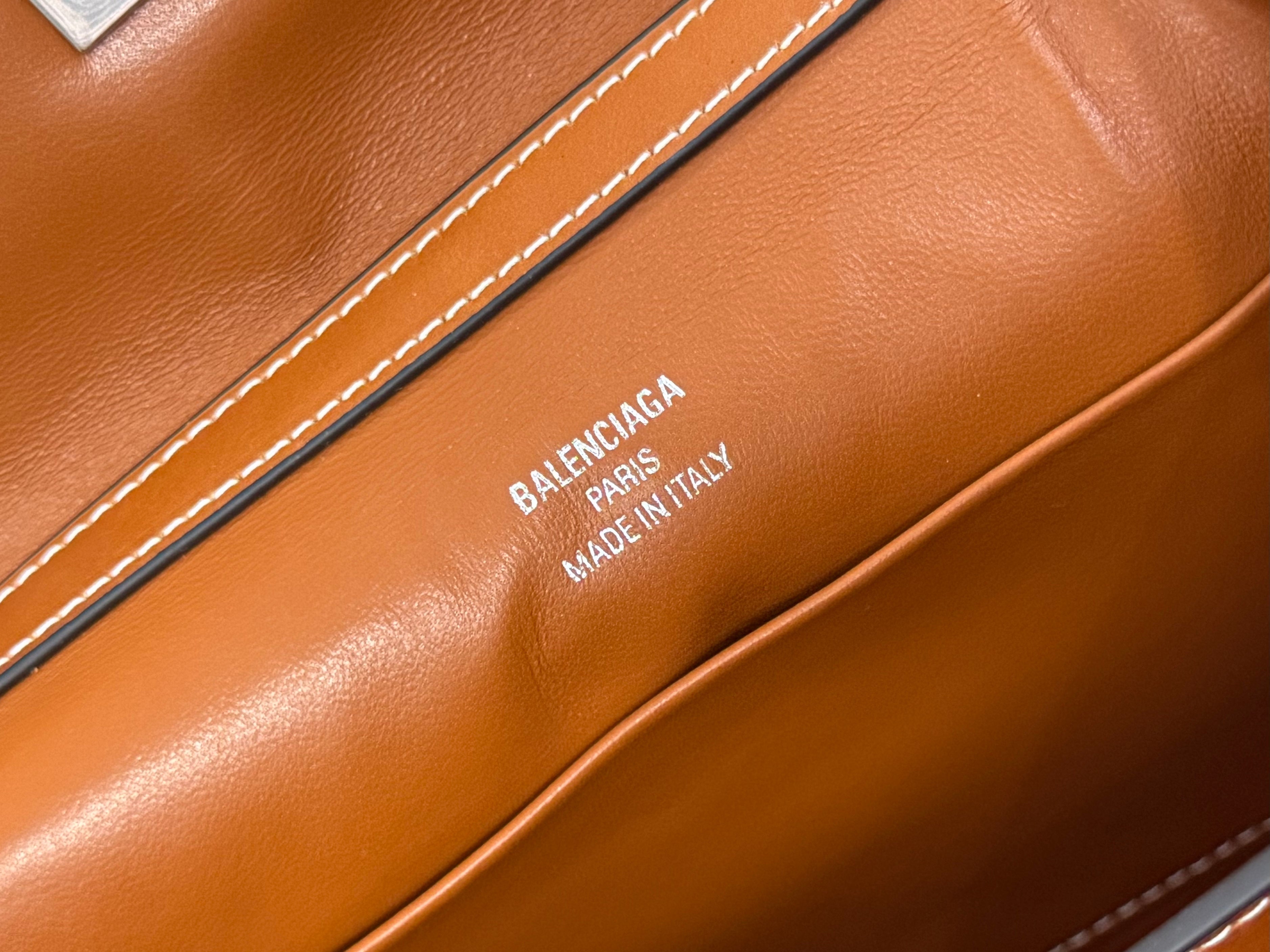 Balenciaga Small Bag 22 Camel Brown Cowhide Sliver Hardware