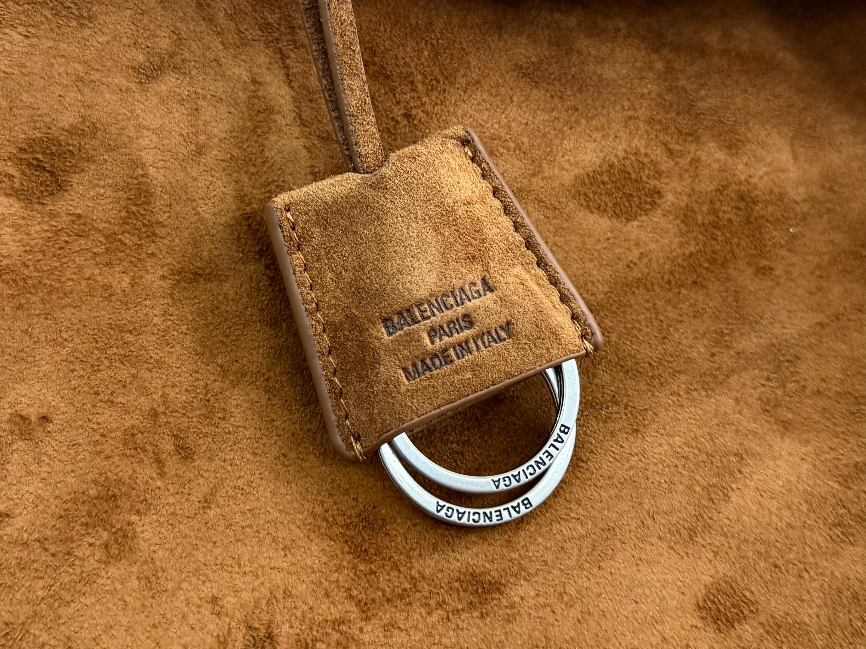 Balenciaga Medium Bag 35 Camel Brown Suede Sliver Hardware